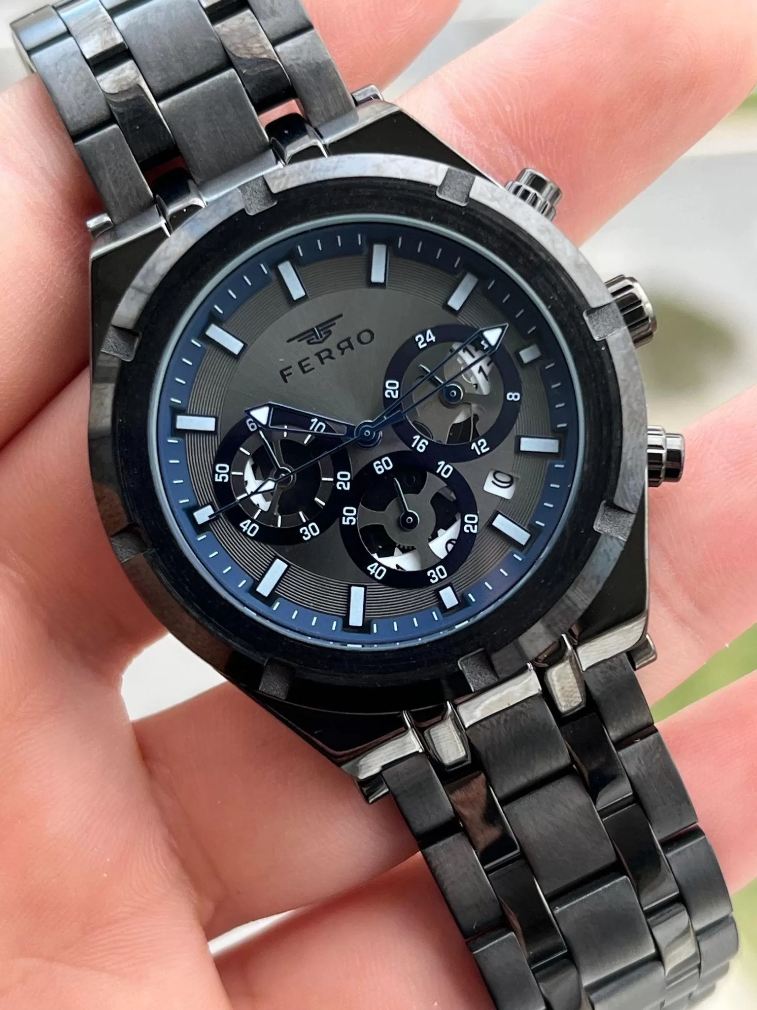 FERRO İç Fonksiyonları Aktif Chronograph 30 Mt Su Geçirmez Erkek kol Saat xf0038