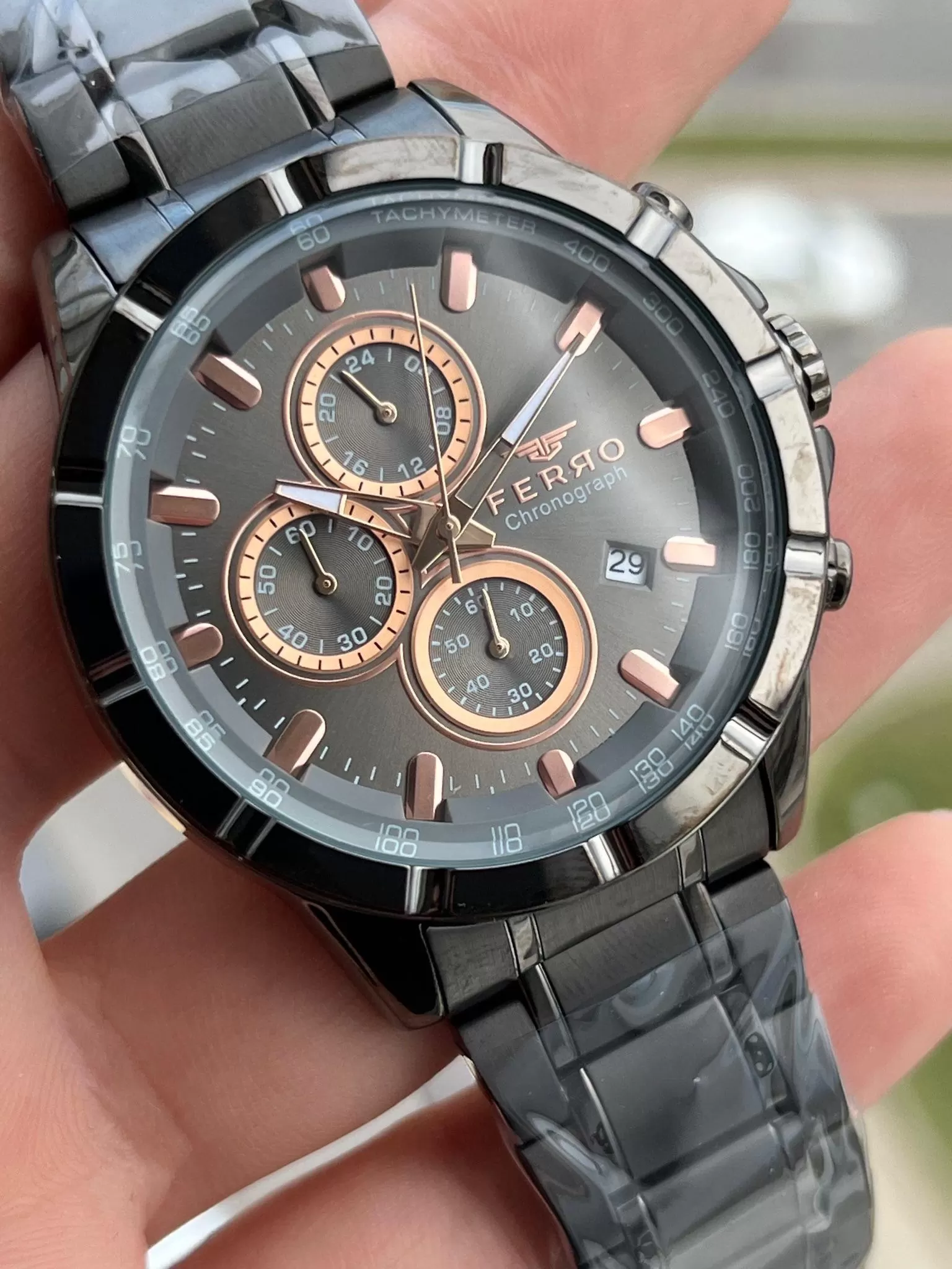 FERRO İç Fonksiyonları Aktif Chronograph 30 Mt Su Geçirmez Erkek kol Saat xf0043