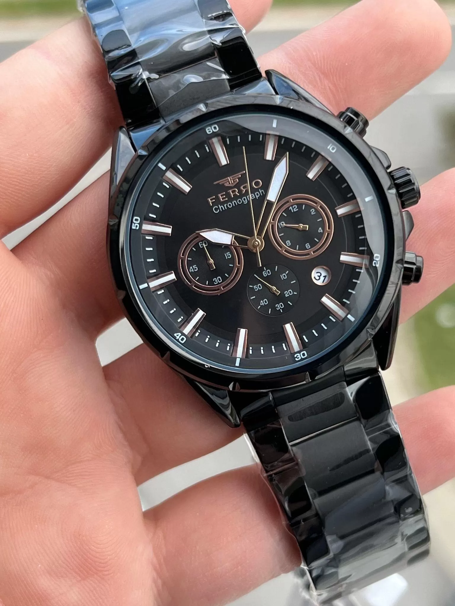 FERRO İç Fonksiyonları Aktif Chronograph 30 Mt Su Geçirmez Erkek kol Saat xf0047