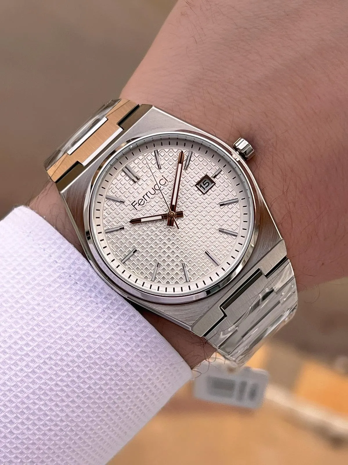 Ferrucci İç Fonksiyonları Aktif 30mt Suya Dayanıklı Çelik Kordon + Bileklik Hediyeli Erkek Kol Saati VS.BLKT.0769