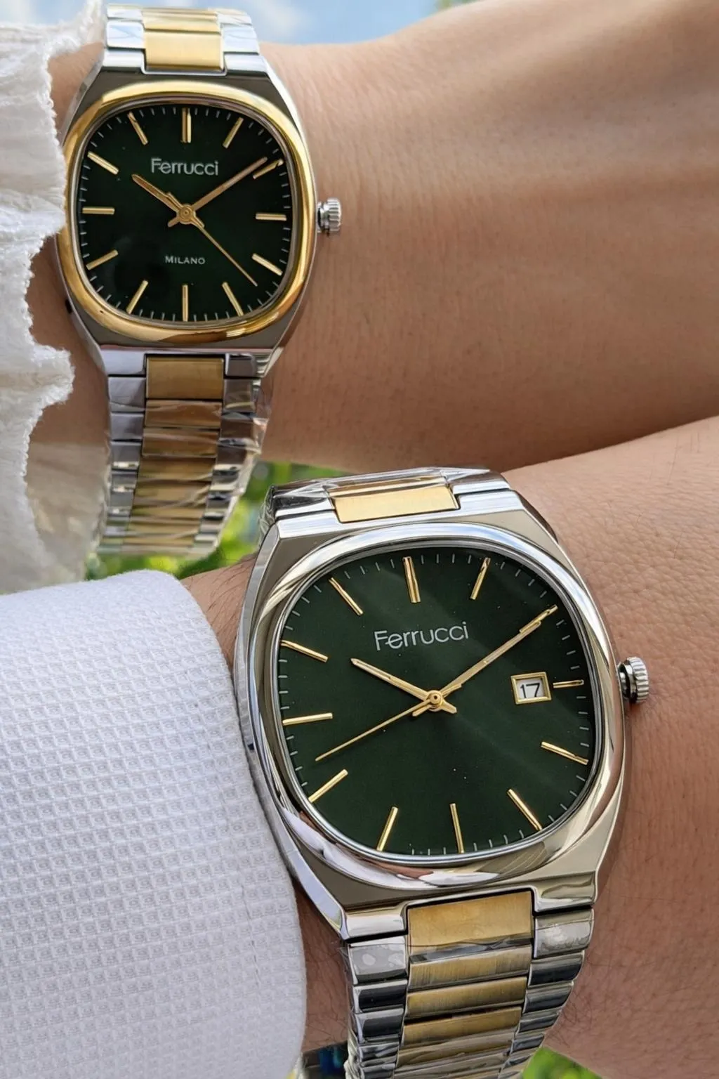 Ferrucci Sevgili Ve Çiftlere Özel Çelik Kordon 2 Yıl Garantili 3 Atm Çift Kol Saati CFT.SG001.04