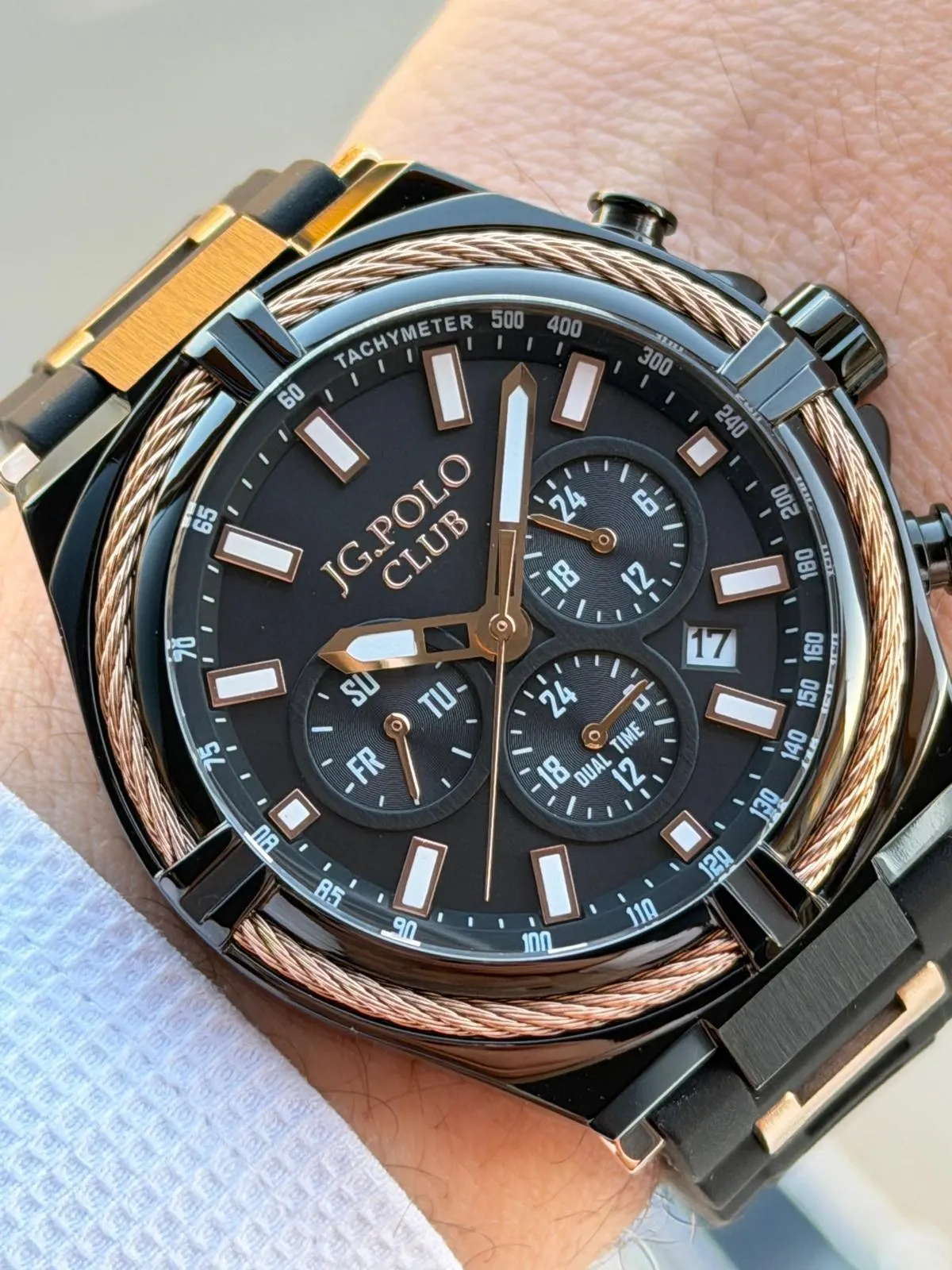 JG.Polo Club Silikon Kordon 2 Yıl Garantili 5 Atm Suya Dayanıklı Erkek Kol Saati+Bileklik 04371.4