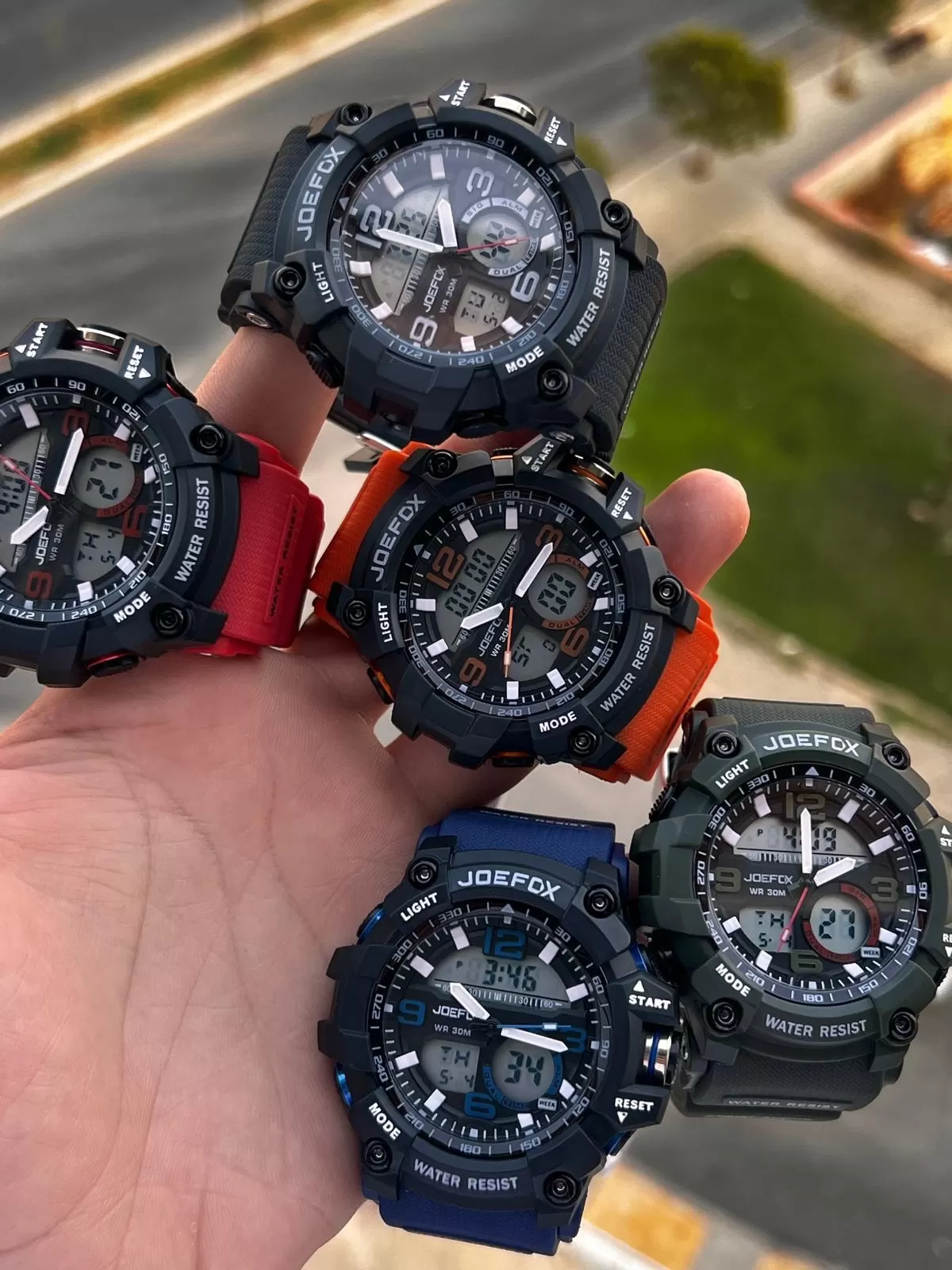 Joefox Digital Ve Analog 2 Yıl Garantili Kronmetre+Takvim+Alarm+Aydınlatma Erkek Kol Saati JOE.BK05