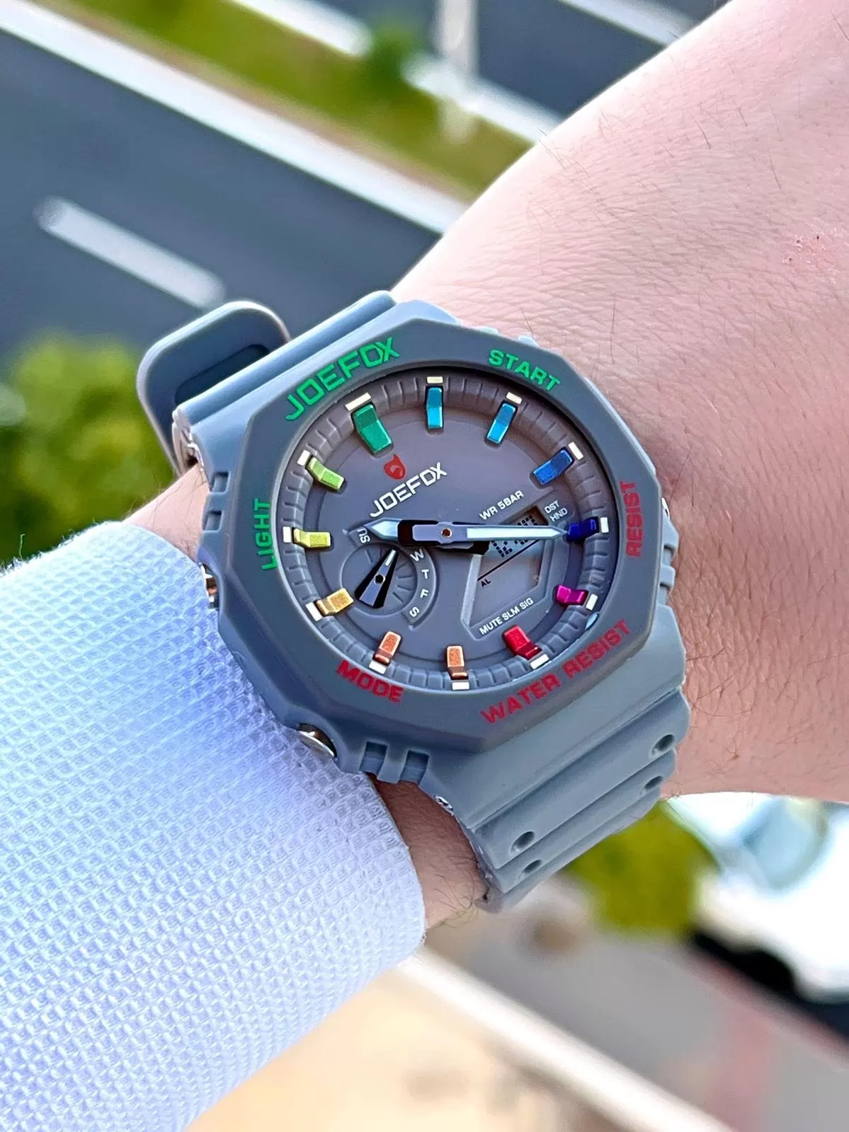 Joefox G-SHOCK Kasa Gri Digital/Analog 5 Atm Suya Dayanıklı 2 Yıl Garantili Spor Kol Saati J-GS16