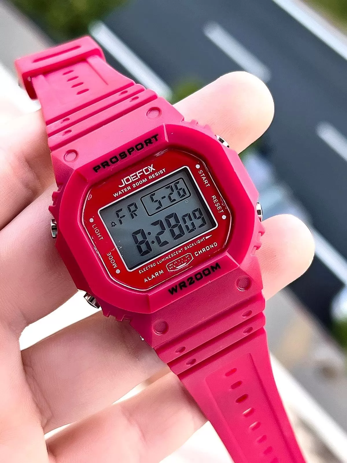 Joefox G-SHOCK Kasa Kırmızı Digital 5 Atm Suya Dayanıklı 2 Yıl Garantili Spor Kol Saati J-GS12