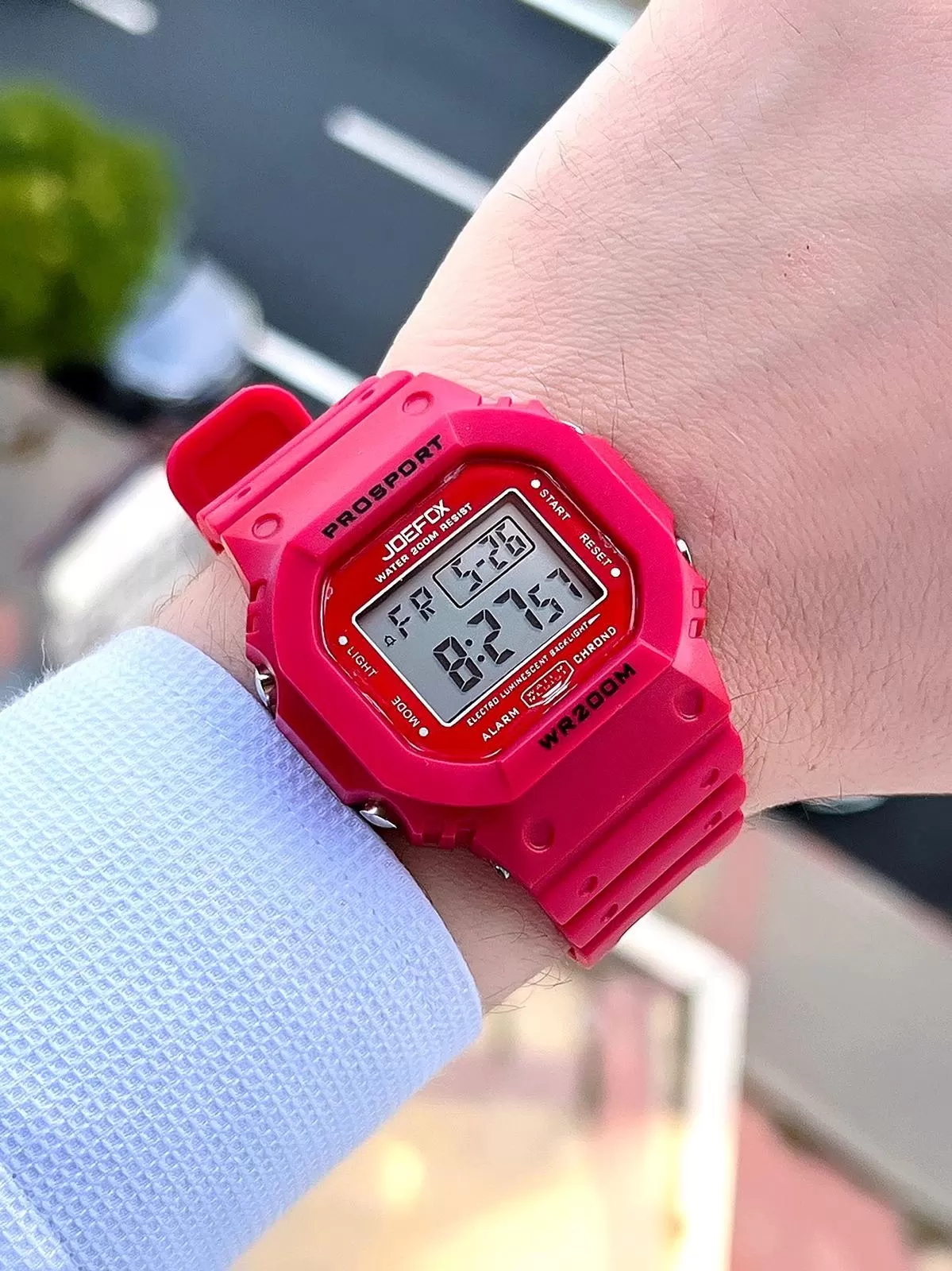 Joefox G-SHOCK Kasa Kırmızı Digital 5 Atm Suya Dayanıklı 2 Yıl Garantili Spor Kol Saati J-GS12