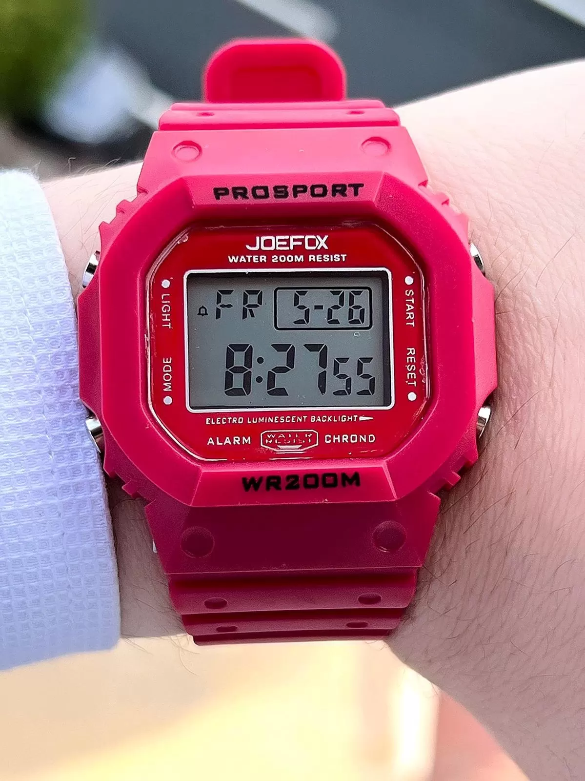 Joefox G-SHOCK Kasa Kırmızı Digital 5 Atm Suya Dayanıklı 2 Yıl Garantili Spor Kol Saati J-GS12