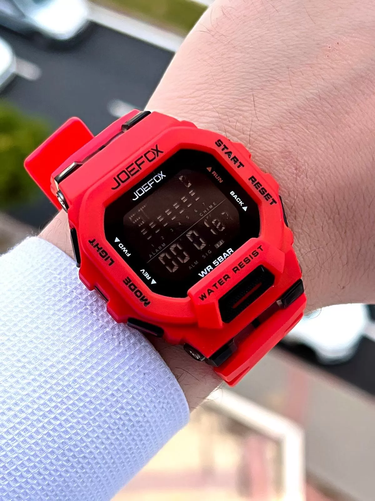 Joefox G-SHOCK Kasa Kırmızı/Siyah Digital 5 Atm Suya Dayanıklı 2 Yıl Garantili Spor Kol Saati J-GS01