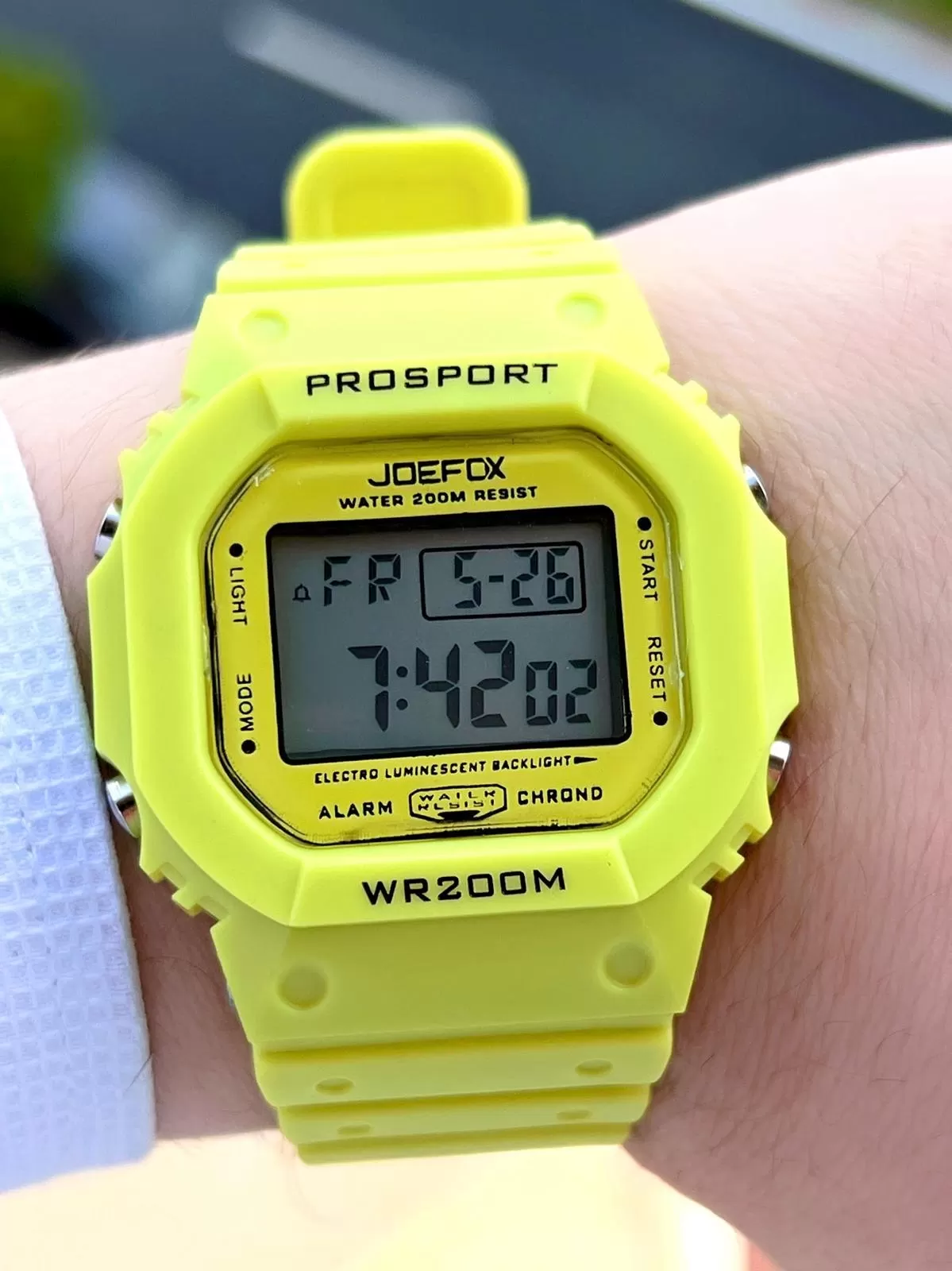 Joefox G-SHOCK Kasa Sarı Digital 5 Atm Suya Dayanıklı 2 Yıl Garantili Spor Kol Saati J-GS14