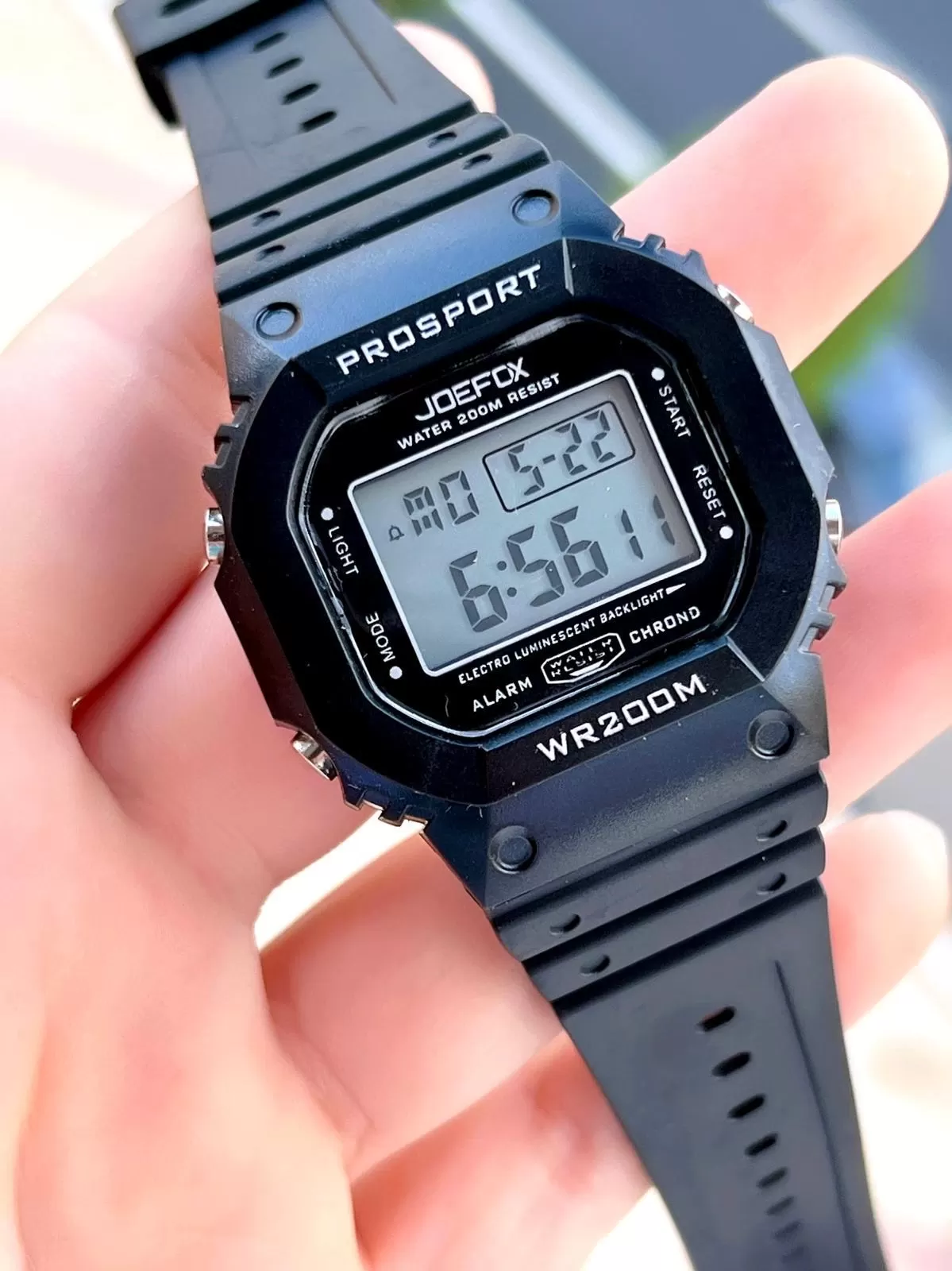 Joefox G-SHOCK Kasa Siyah Digital 5 Atm Suya Dayanıklı 2 Yıl Garantili Spor Kol Saati J-GS09