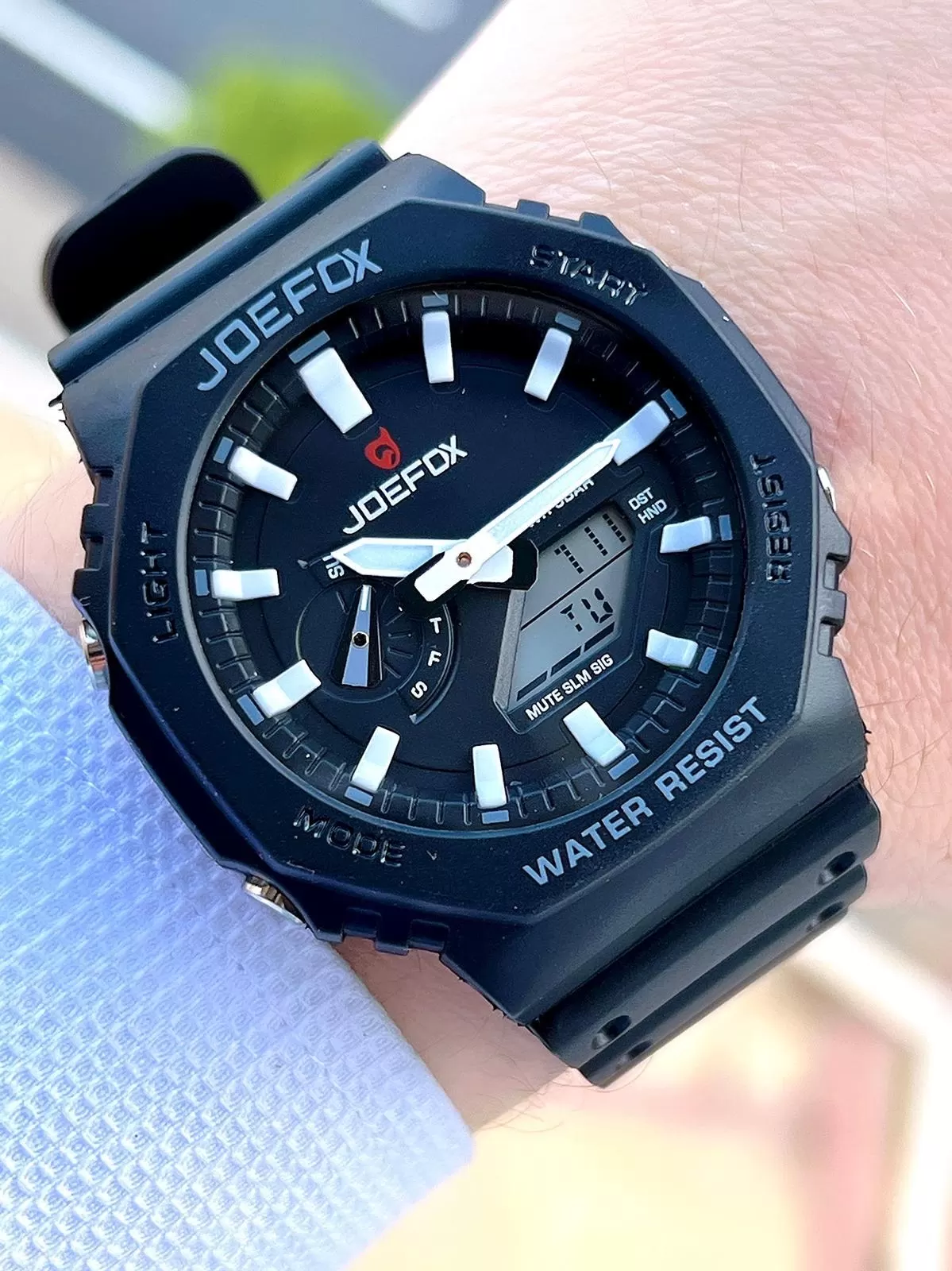 Joefox G-SHOCK Kasa Siyah Digital/Analog 5 Atm Suya Dayanıklı 2 Yıl Garantili Spor Kol Saati J-GS19