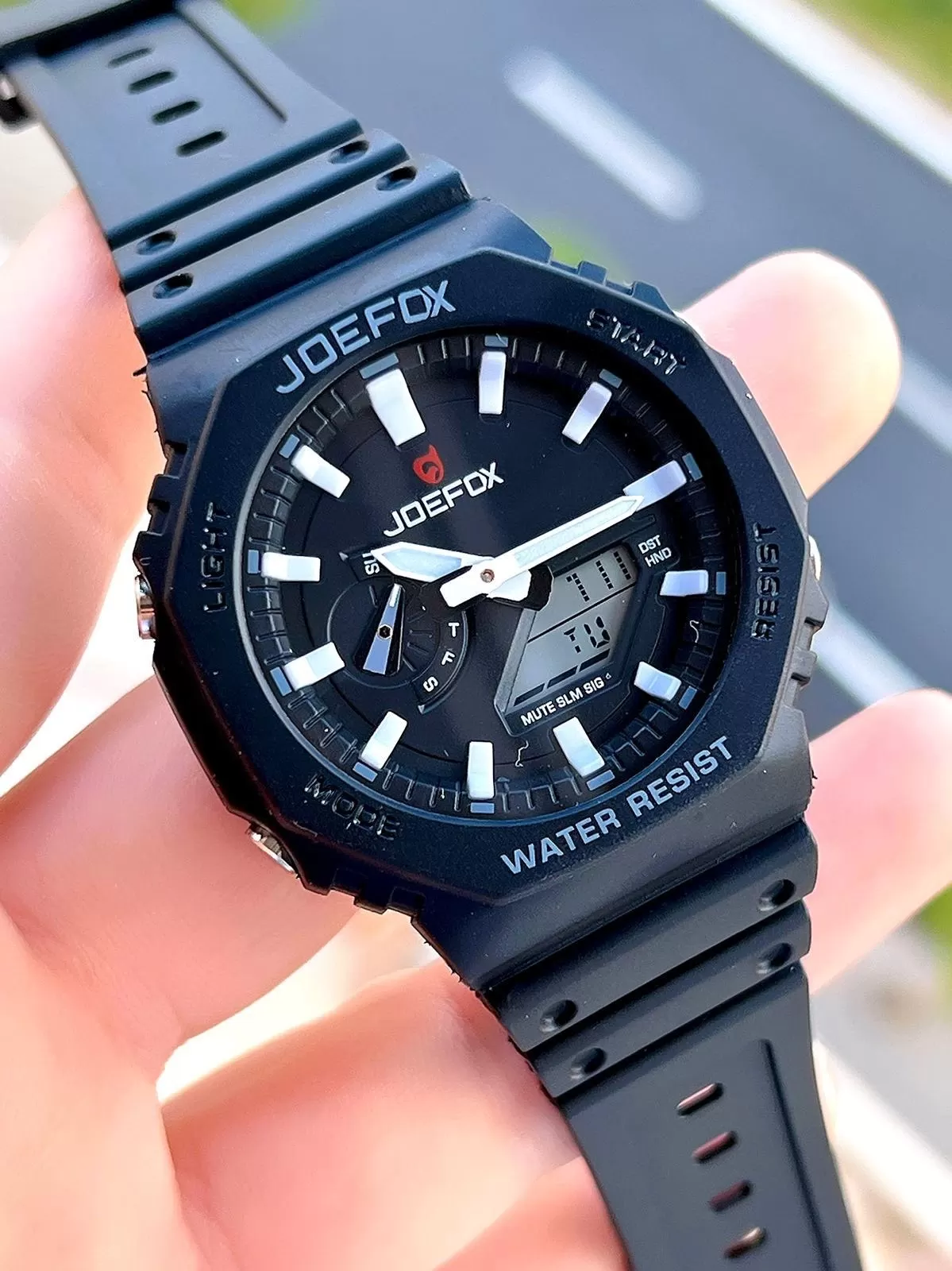 Joefox G-SHOCK Kasa Siyah Digital/Analog 5 Atm Suya Dayanıklı 2 Yıl Garantili Spor Kol Saati J-GS19