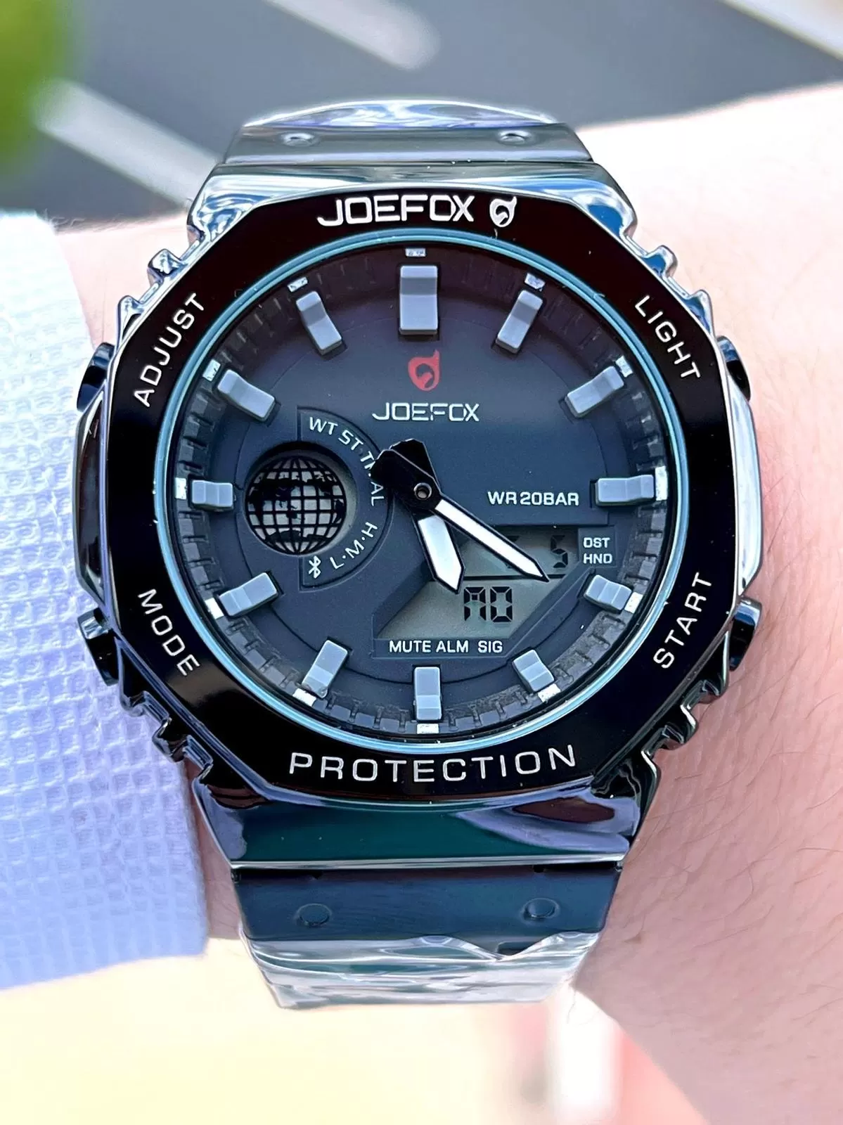 Joefox G-SHOCK Kasa Siyah Dijital/Analog 5 Atm Suya Dayanıklı 2 Yıl Garantili Spor Kol Saati J-GS28