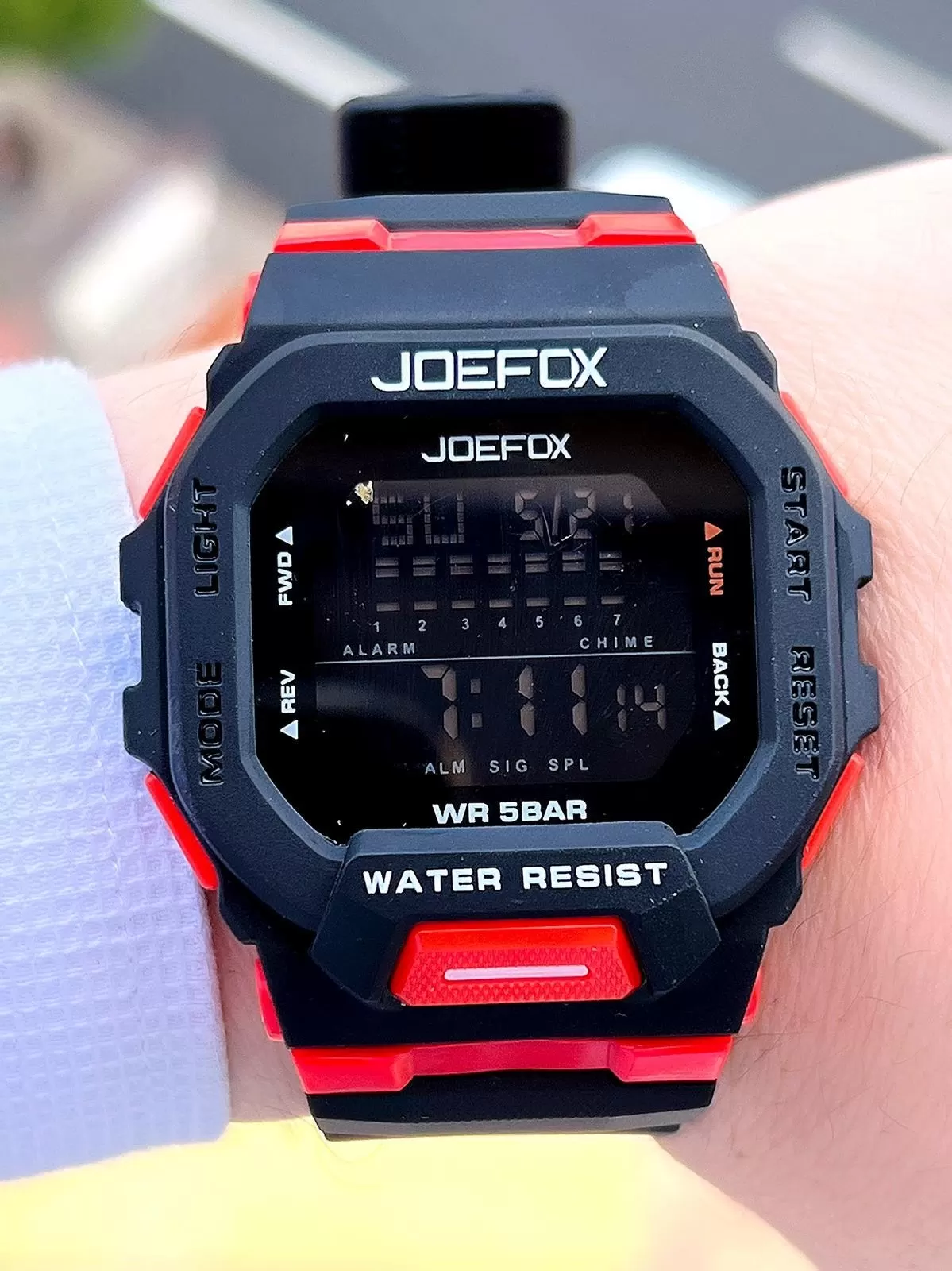 Joefox G-SHOCK Kasa Siyah/Kırmızı Digital 5 Atm Suya Dayanıklı 2 Yıl Garantili Spor Kol Saati J-GS10