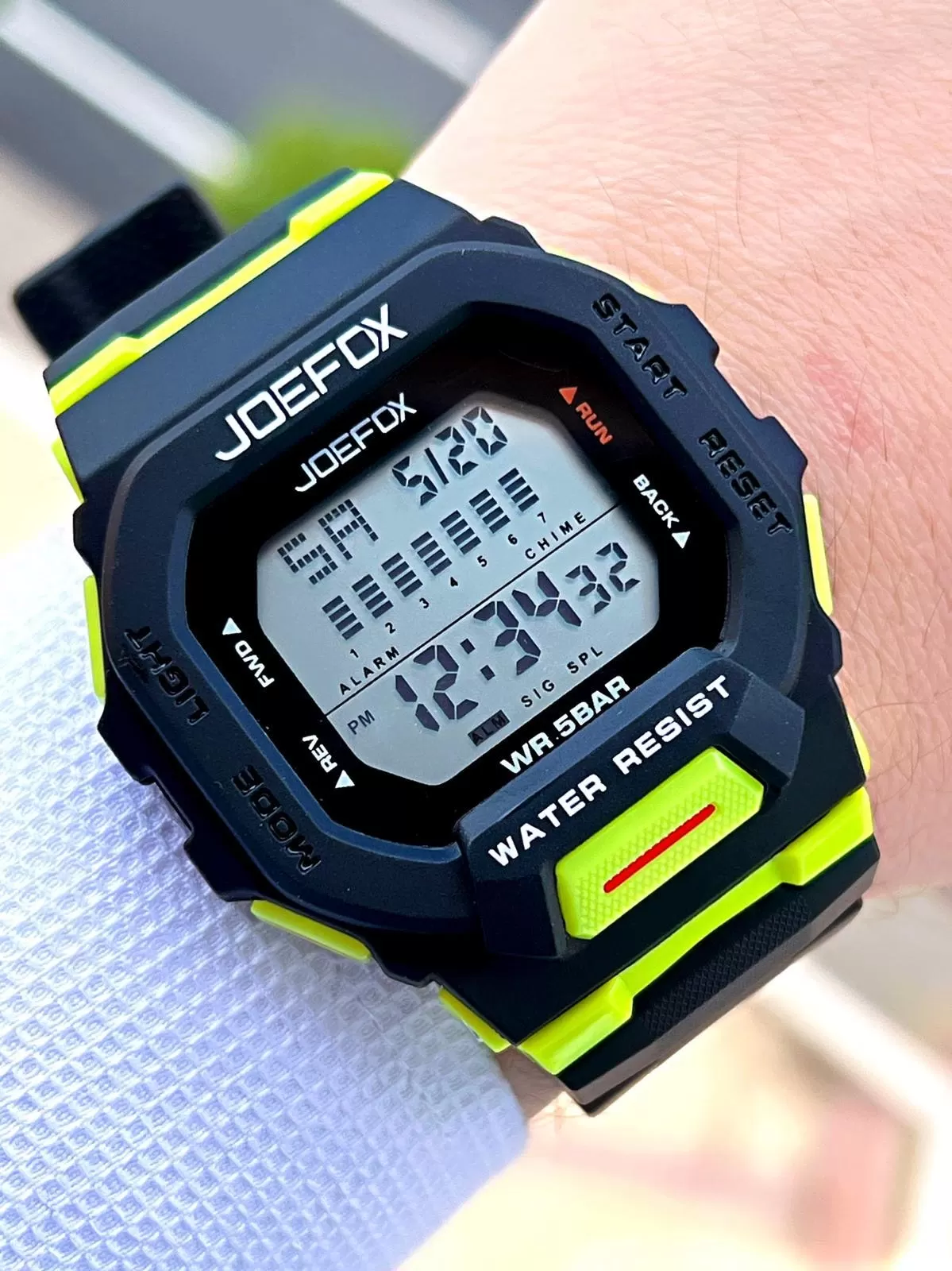 Joefox G-SHOCK Kasa Yeşil/Siyah Digital 5 Atm Suya Dayanıklı 2 Yıl Garantili Spor Kol Saati J-GS03