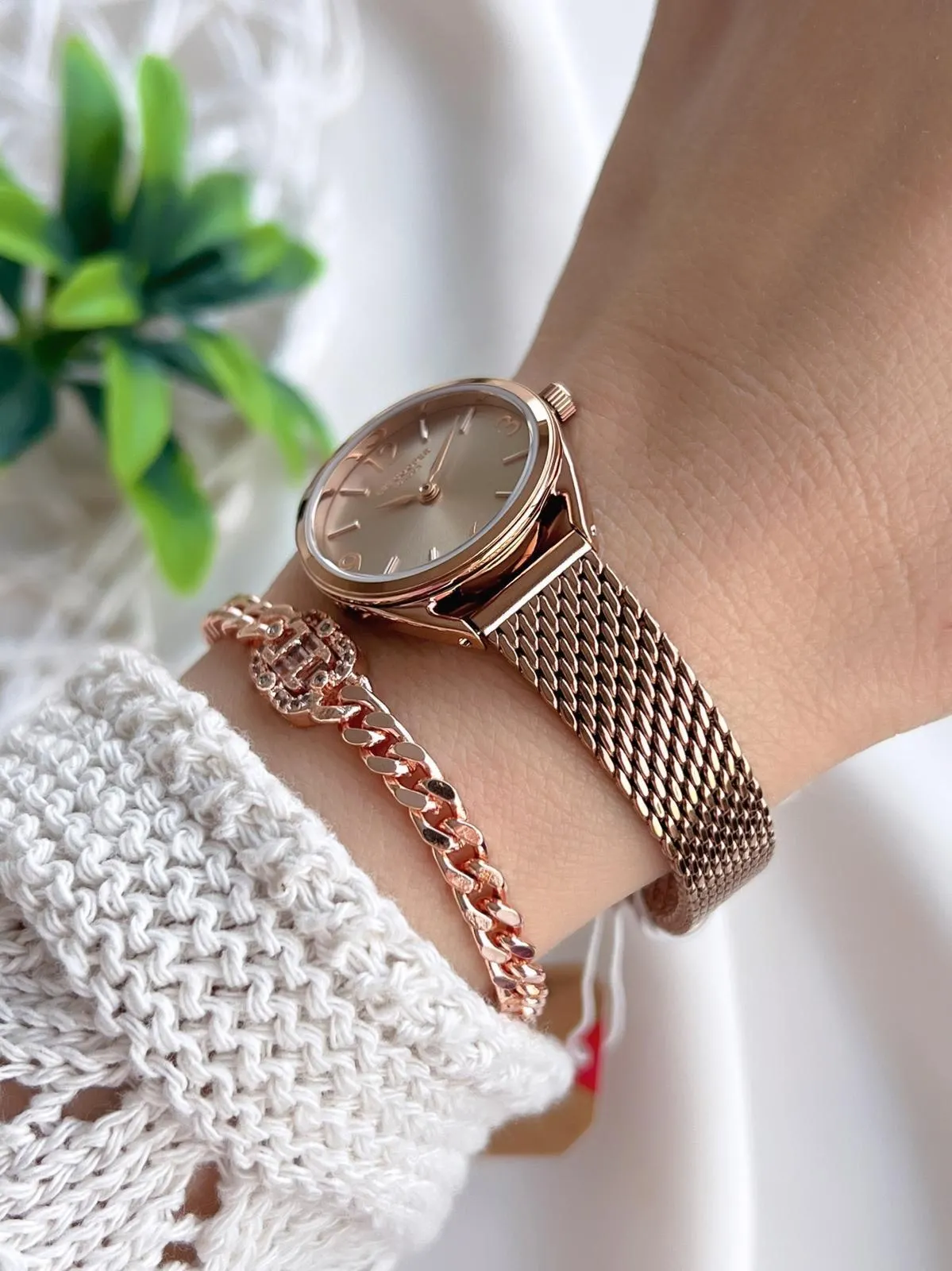 Lee Cooper Çelik Kordonlu 3 Atm Suya Dayanıklı + Bileklik Hediyeli Kadın Kol Saati VS.BLKT.0792