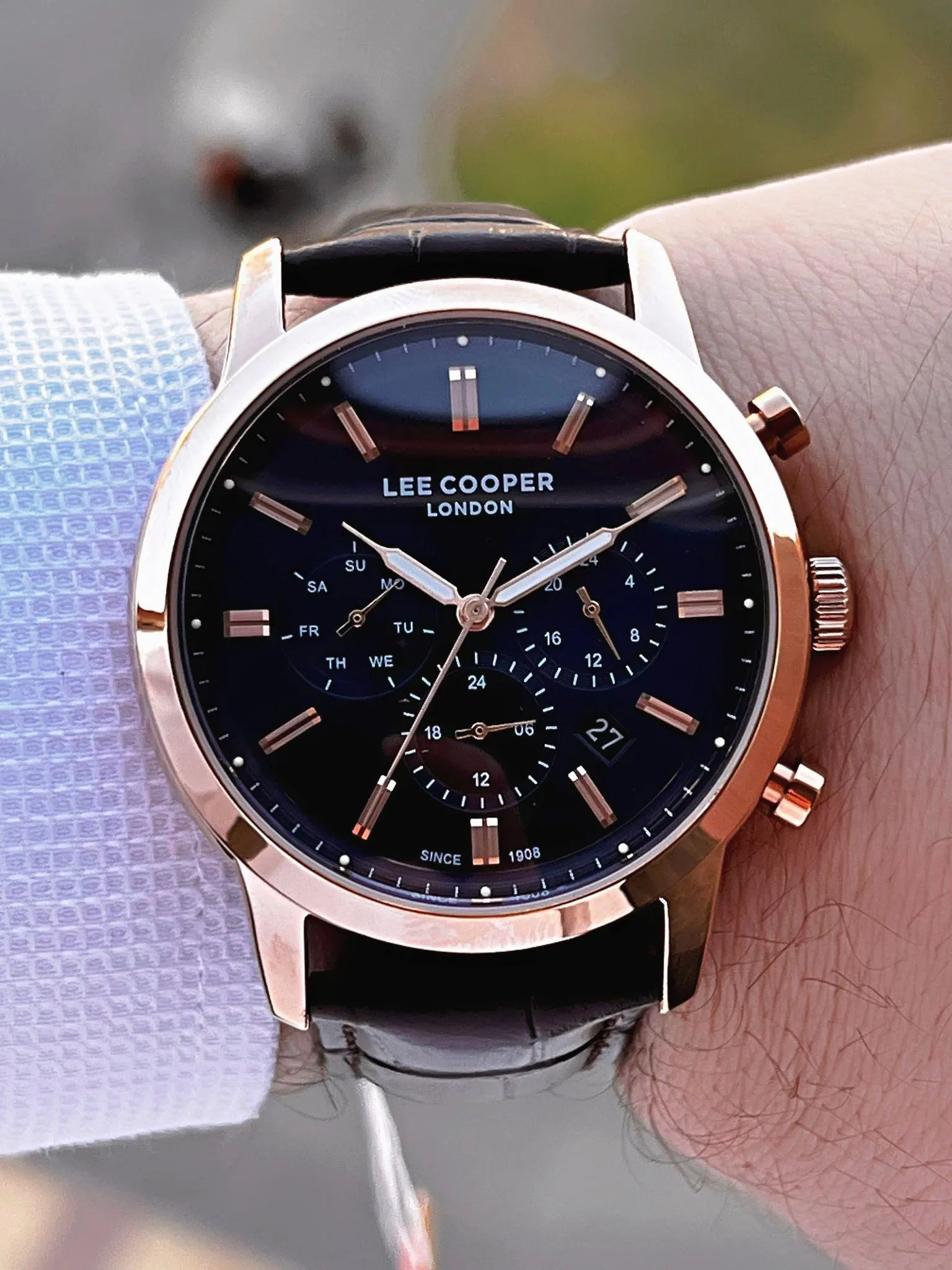 Lee Cooper Deri Kordon İç Fonksiyonları Aktif 5 Atm Suya Dayanıklı Erkek Kol Saati ELC.08186.492