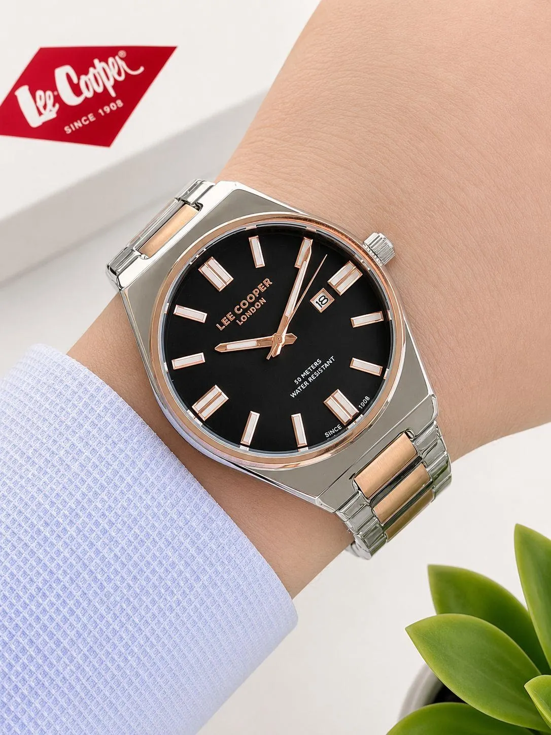 Lee Cooper Erkek Kol Saati 50 Mt Suya Dayanıklı Çelik Kordon Bileklik Hediyeli VS.BLKT.1035