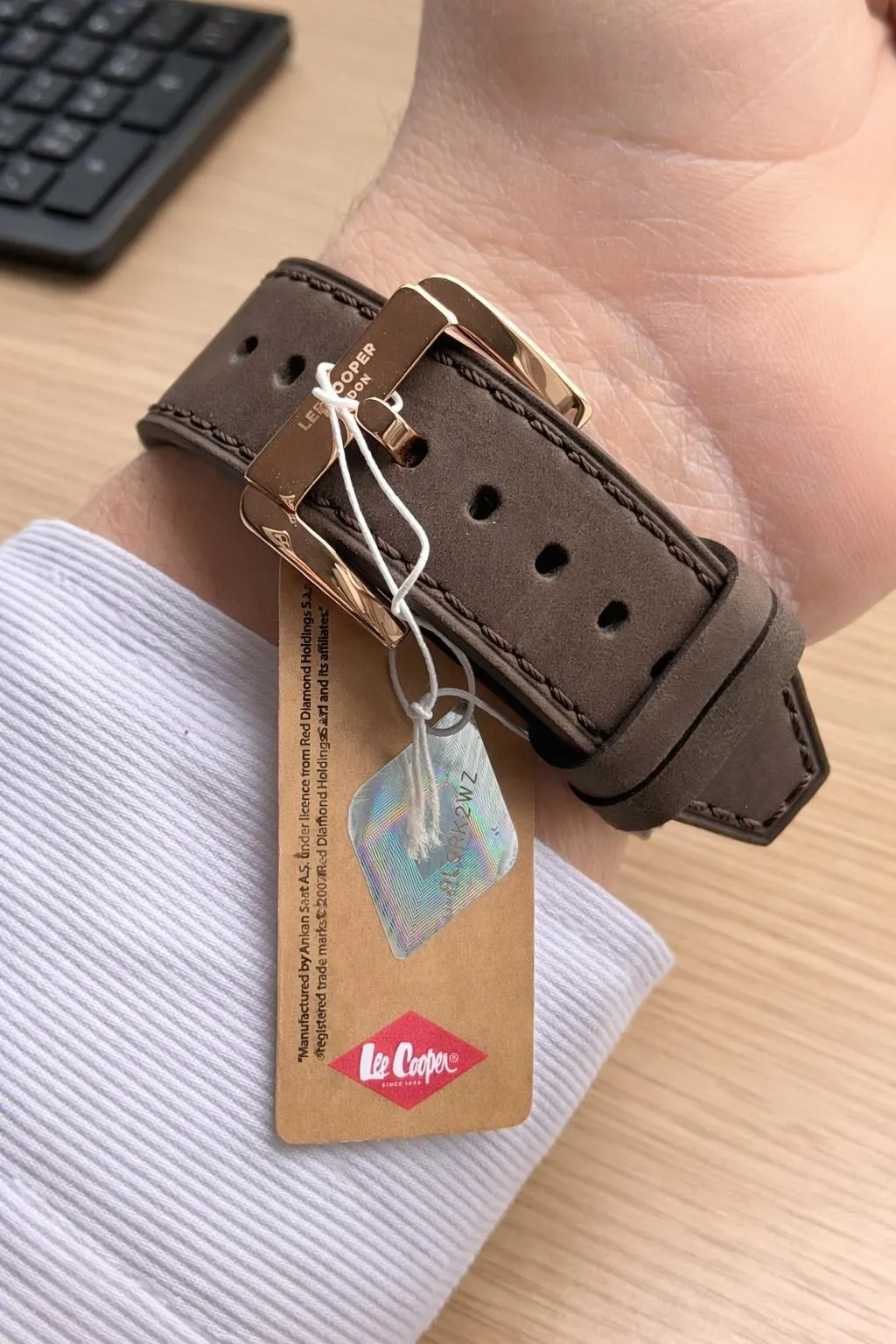 Lee Cooper Erkek Kol Saati 50 Mt Suya Dayanıklı Deri Kordon Bileklik Hediyeli VS.BLKT.0919