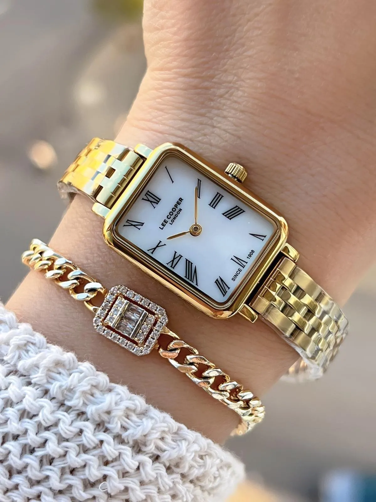 Lee Cooper Küçük Kasa Vintage Özel Tasarım 2 Yıl Garantili 3 Atm Kadın Kol Saati+Bileklik 08232.120