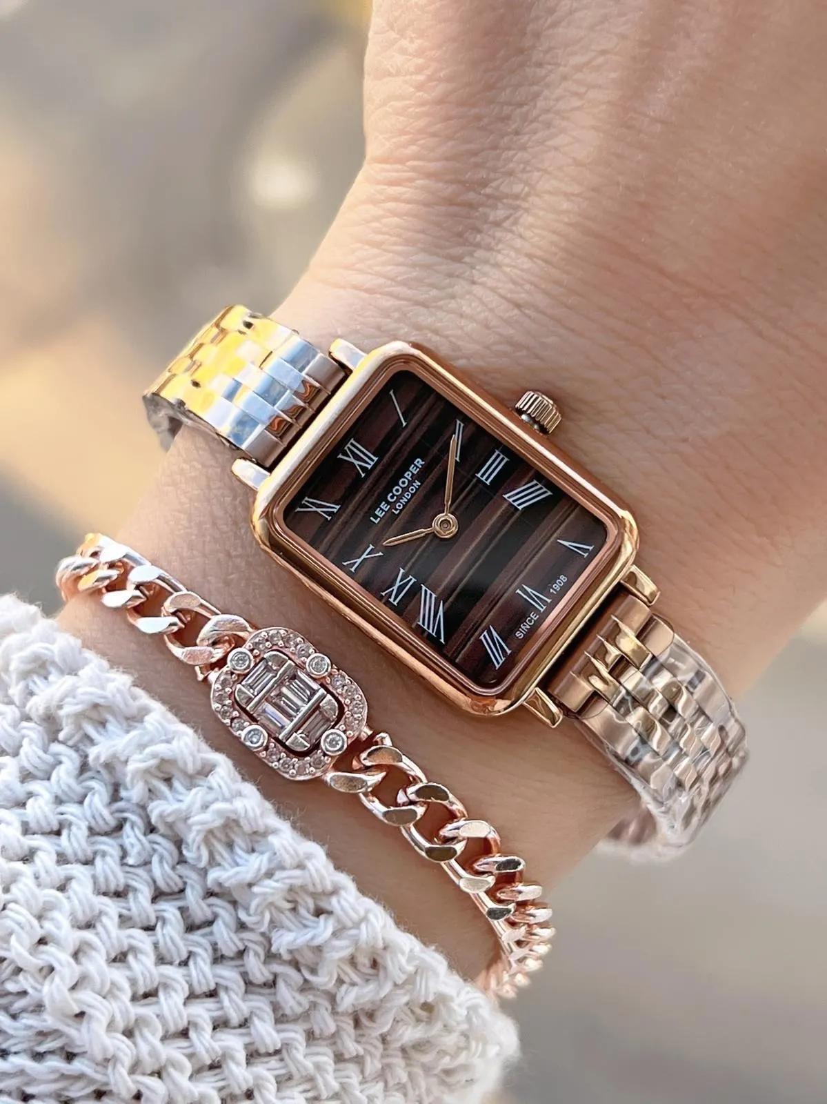 Lee Cooper Küçük Kasa Vintage Özel Tasarım 2 Yıl Garantili 3 Atm Kadın Kol Saati+Bileklik 08232.440