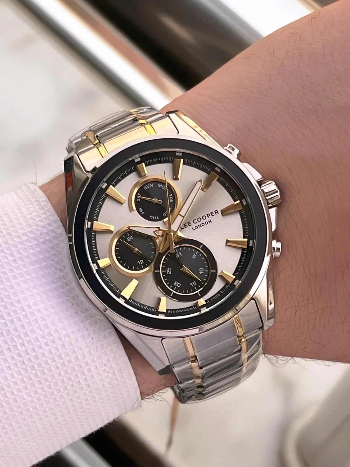 Lee Cooper Premium Nişan Ve Damatlara Özel 2 Yıl Garantili 5 Atm Erkek Kol Saati+Bileklik E08249.230