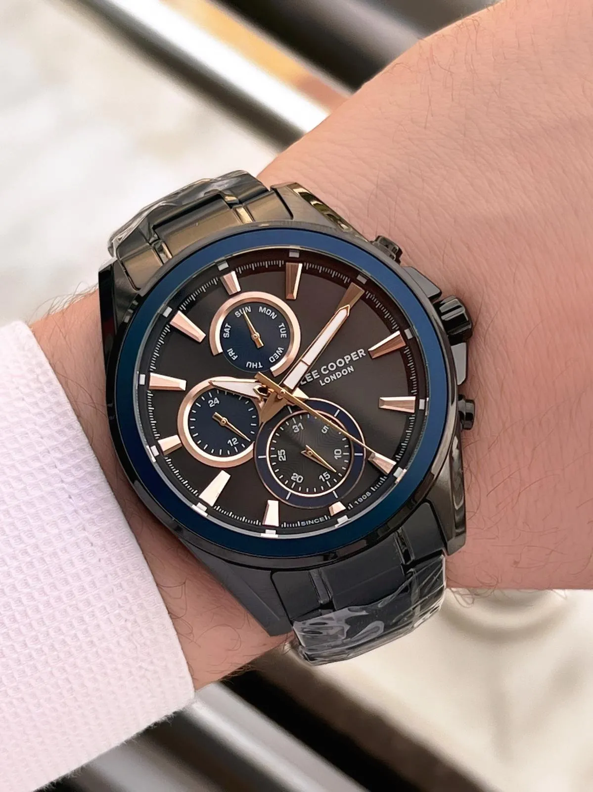 Lee Cooper Premium Nişan Ve Damatlara Özel 2 Yıl Garantili 5 Atm Erkek Kol Saati+Bileklik E08249.650