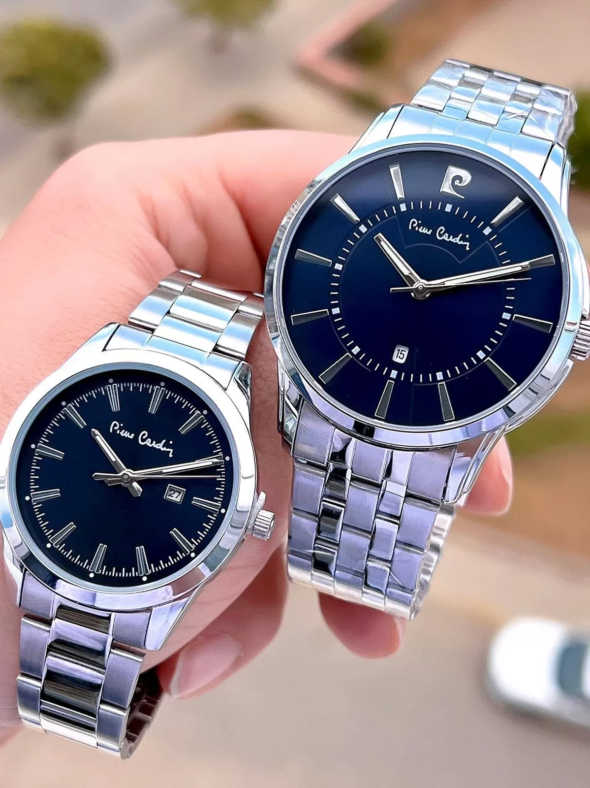 Pierre Cardin Bay ve Bayan Çiftlere Özel Çelik Kordon Çift Kol Saati 30 Mt Su Gecirmez CF.PR80008.M1