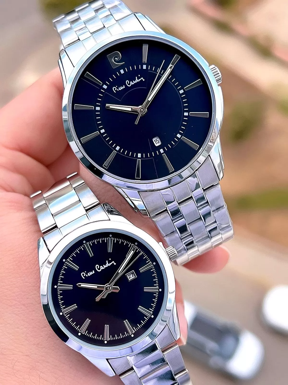 Pierre Cardin Bay ve Bayan Çiftlere Özel Çelik Kordon Çift Kol Saati 30 Mt Su Gecirmez CF.PR80008.M1
