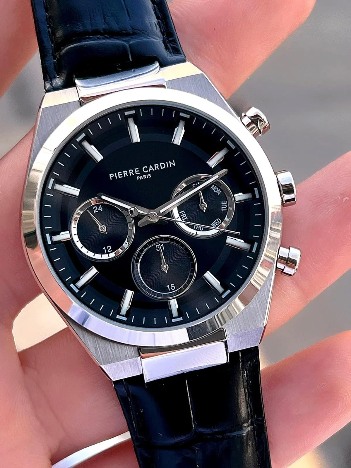 Pierre Cardin İtalyan Tasarım Bileklik Hediyeli Çelik Kasa Deri Kordon 3 Atm Erkek Kol Saati 0009.2