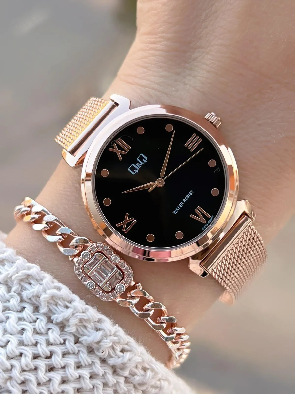 Q&Q Çelik Kordon 2 Yıl Garantili 3 Atm Suya Dayanıklı Kol Saati+Bileklik Hediyeli QQ.1001.R3