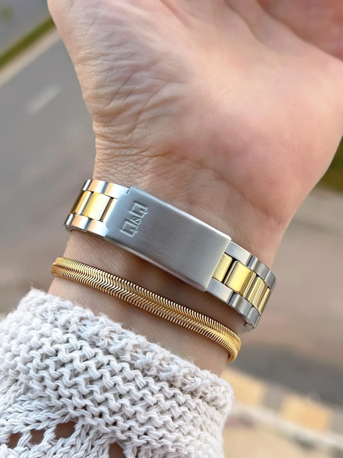 Q&Q Çelik Kordon 2 Yıl Garantili 3 Atm Suya Dayanıklı Kol Saati+Bileklik Hediyeli QQ.1002.A2