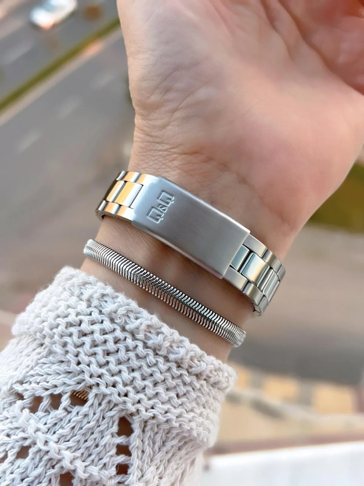 Q&Q Çelik Kordon 2 Yıl Garantili 3 Atm Suya Dayanıklı Kol Saati+Bileklik Hediyeli QQ.1003.A1