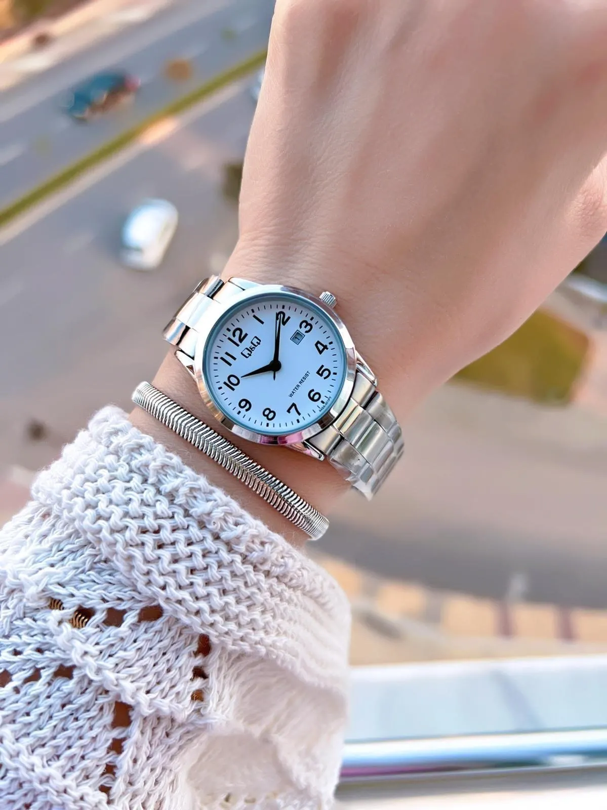 Q&Q Çelik Kordon 2 Yıl Garantili 3 Atm Suya Dayanıklı Kol Saati+Bileklik Hediyeli QQ.1004.A2