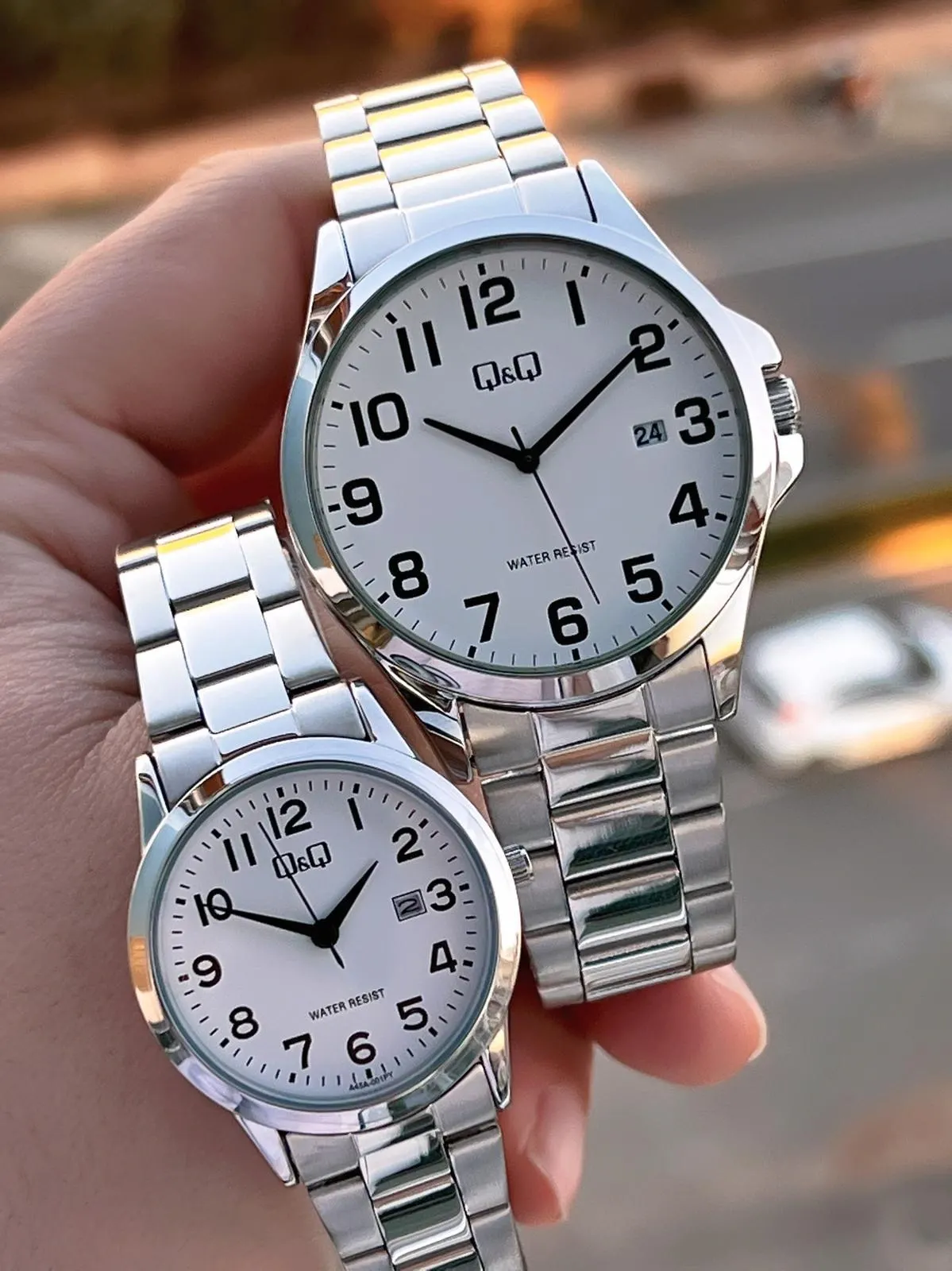Q&Q Çelik Kordon 2 Yıl Garantili 3 Atm Suya Dayanıklı Sevgili Ve Ciftlere Özel Kol Saati QQ.CF001.1