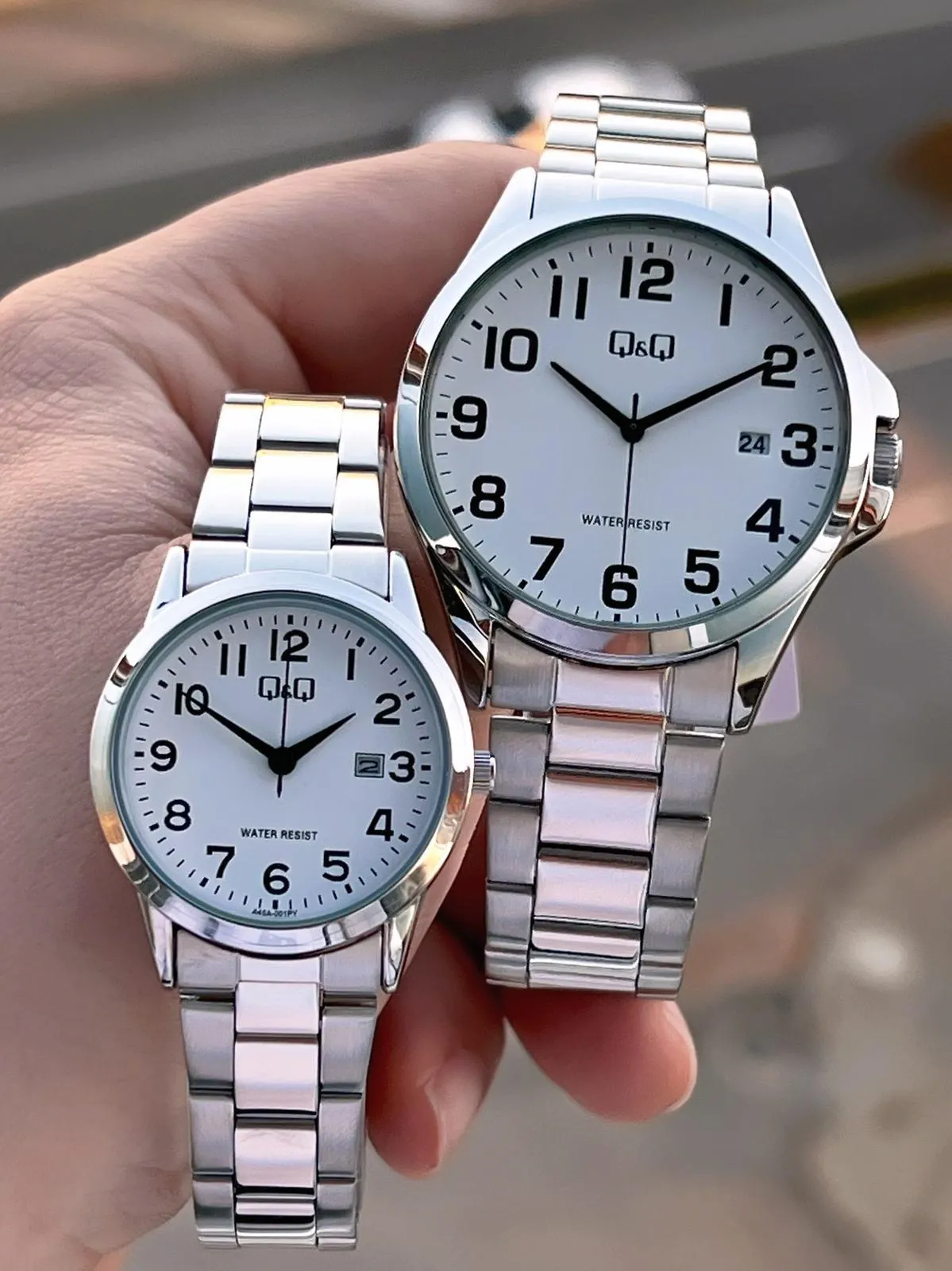 Q&Q Çelik Kordon 2 Yıl Garantili 3 Atm Suya Dayanıklı Sevgili Ve Ciftlere Özel Kol Saati QQ.CF001.1