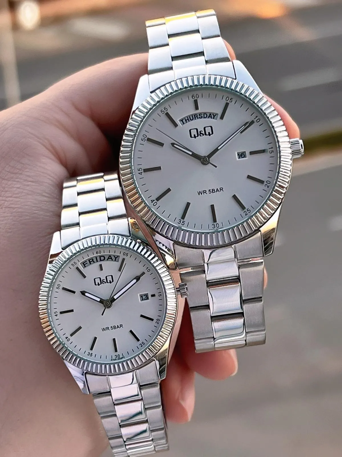 Q&Q Çelik Kordon 2 Yıl Garantili 3 Atm Suya Dayanıklı Sevgili Ve Ciftlere Özel Kol Saati QQ.CF001.2