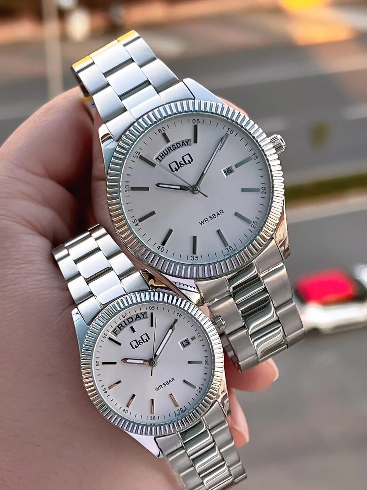 Q&Q Çelik Kordon 2 Yıl Garantili 3 Atm Suya Dayanıklı Sevgili Ve Ciftlere Özel Kol Saati QQ.CF001.2