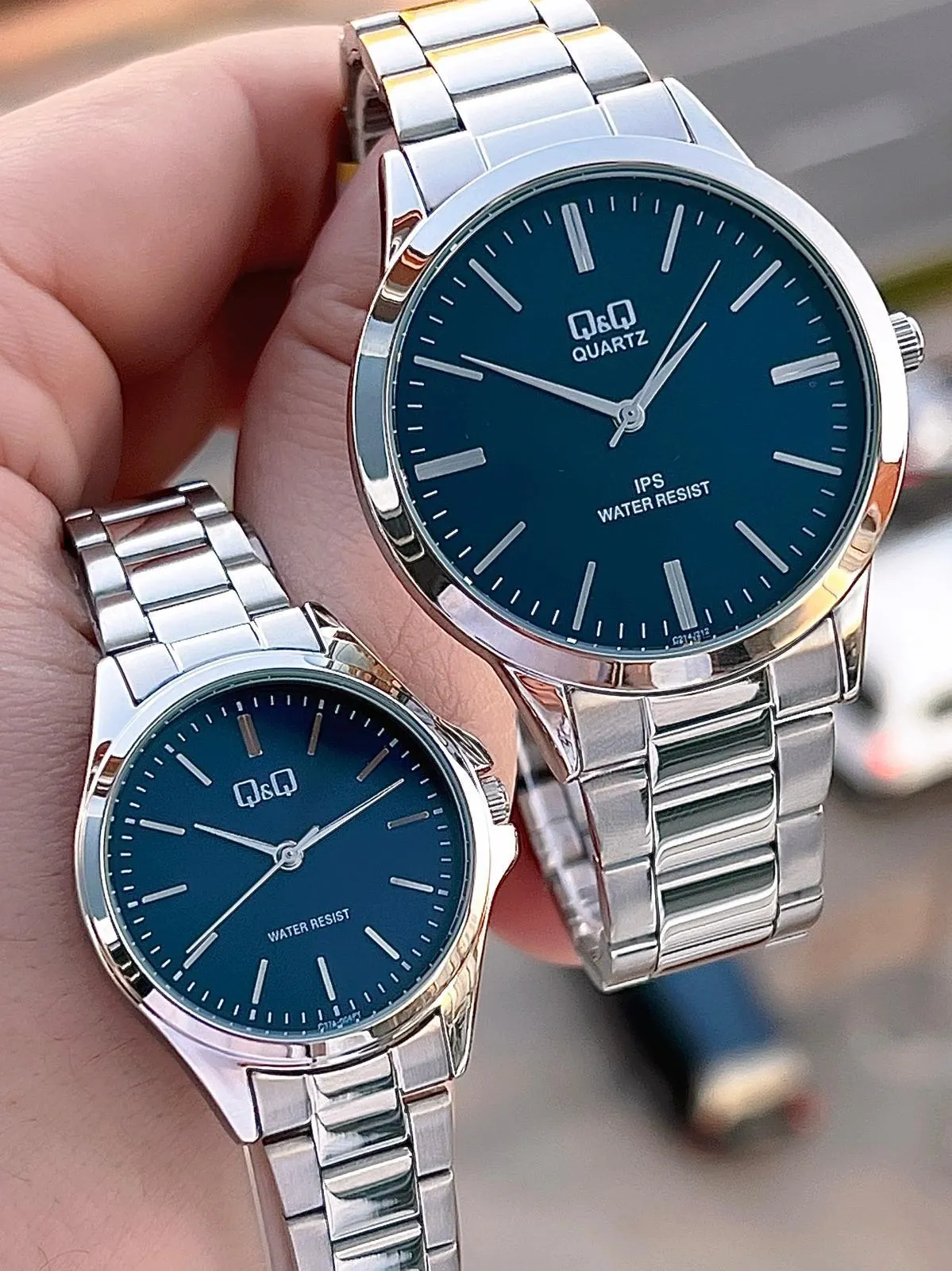 Q&Q Çelik Kordon 2 Yıl Garantili 3 Atm Suya Dayanıklı Sevgili Ve Ciftlere Özel Kol Saati QQ.CF001.4