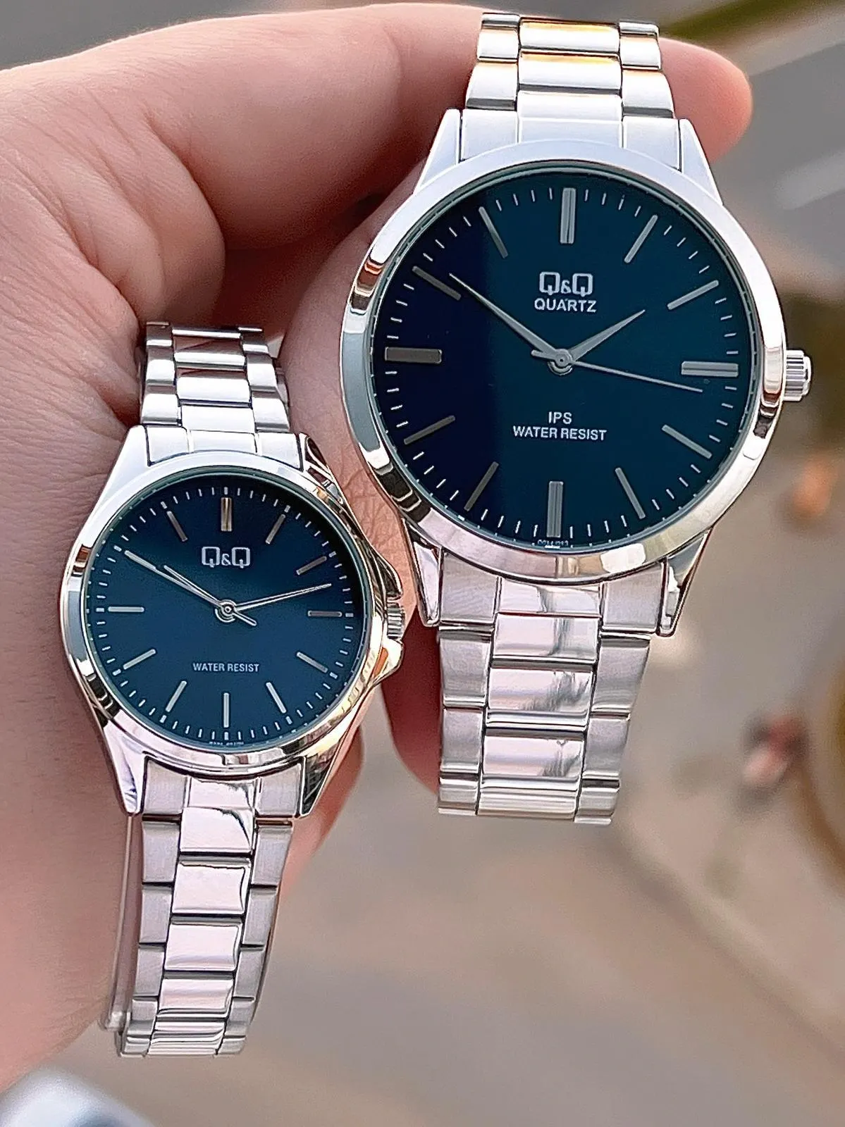 Q&Q Çelik Kordon 2 Yıl Garantili 3 Atm Suya Dayanıklı Sevgili Ve Ciftlere Özel Kol Saati QQ.CF001.4