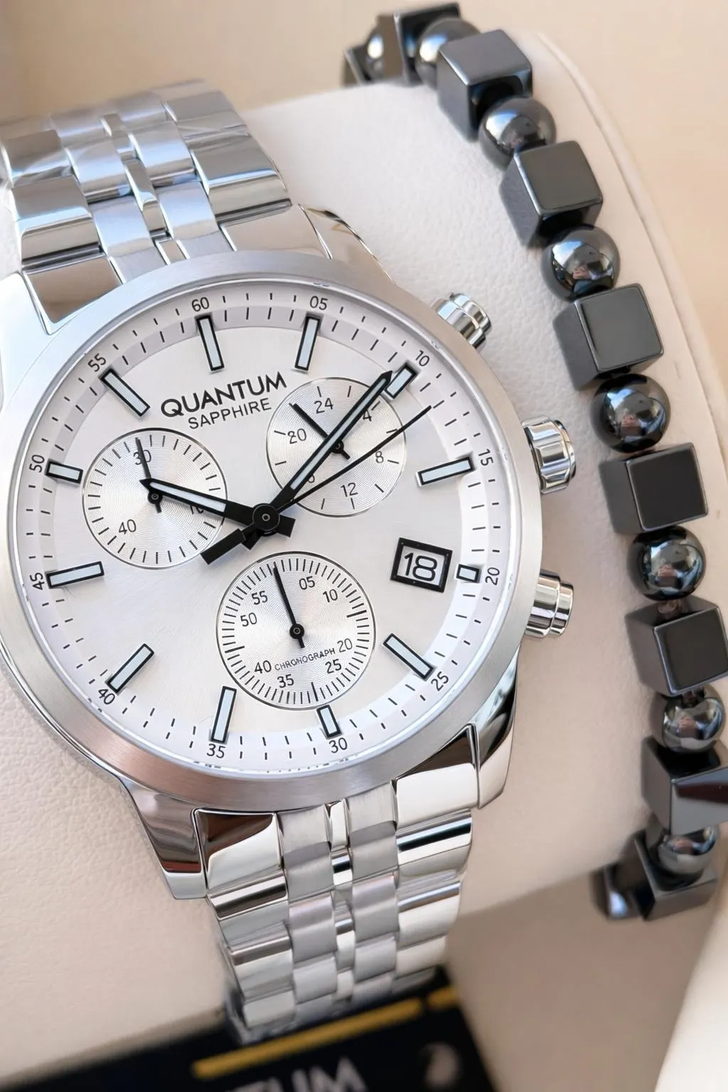 Quantum 10 ATM Suya Dayanıklı+ Bileklik Hediyeli Komple Çelik Erkek Kol Saati VS.BLKT.0803