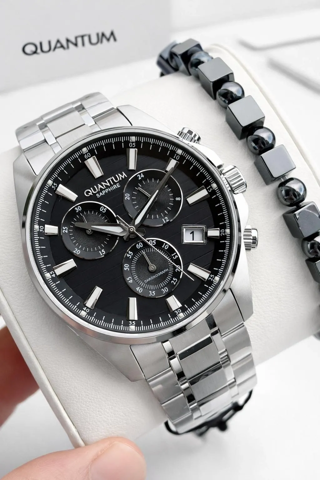 Quantum 10 ATM Suya Dayanıklı+ Bileklik Hediyeli Komple Çelik Erkek Kol Saati VS.BLKT.0925