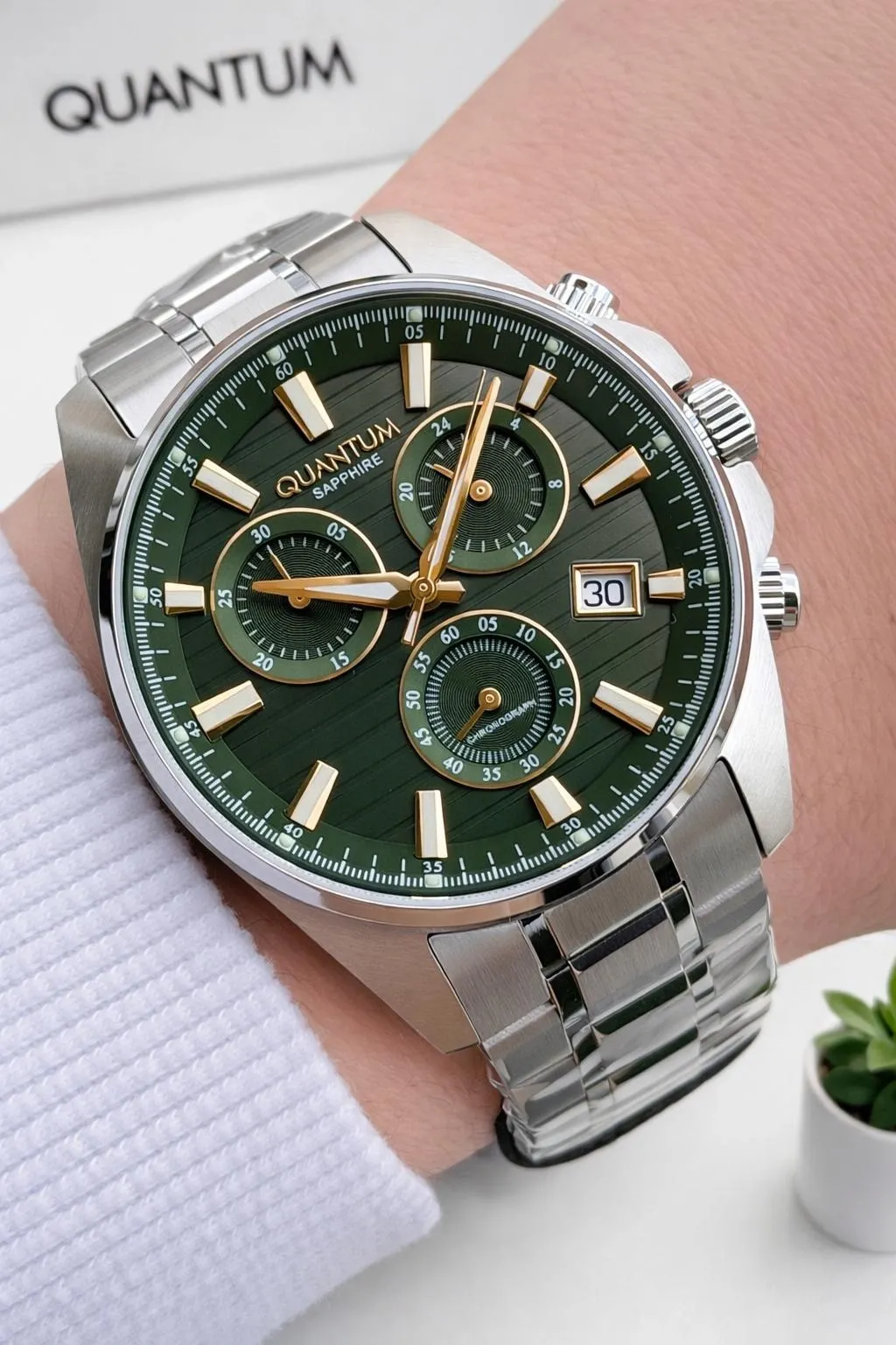 Quantum 10 ATM Suya Dayanıklı+ Bileklik Hediyeli Komple Çelik Erkek Kol Saati VS.BLKT.0926