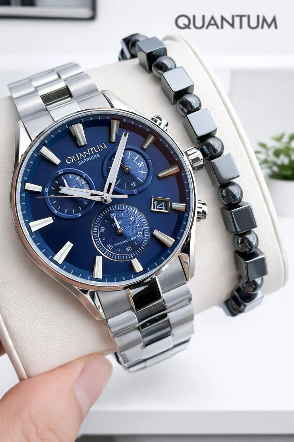 Quantum 10 ATM Suya Dayanıklı+ Bileklik Hediyeli Komple Çelik Erkek Kol Saati VS.BLKT.0930