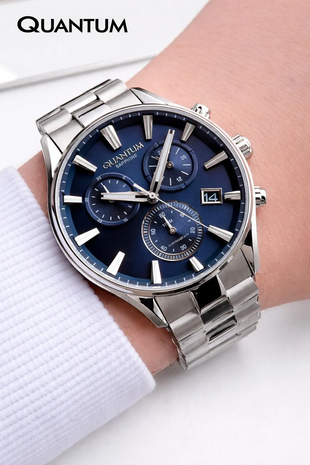 Quantum 10 ATM Suya Dayanıklı+ Bileklik Hediyeli Komple Çelik Erkek Kol Saati VS.BLKT.0930