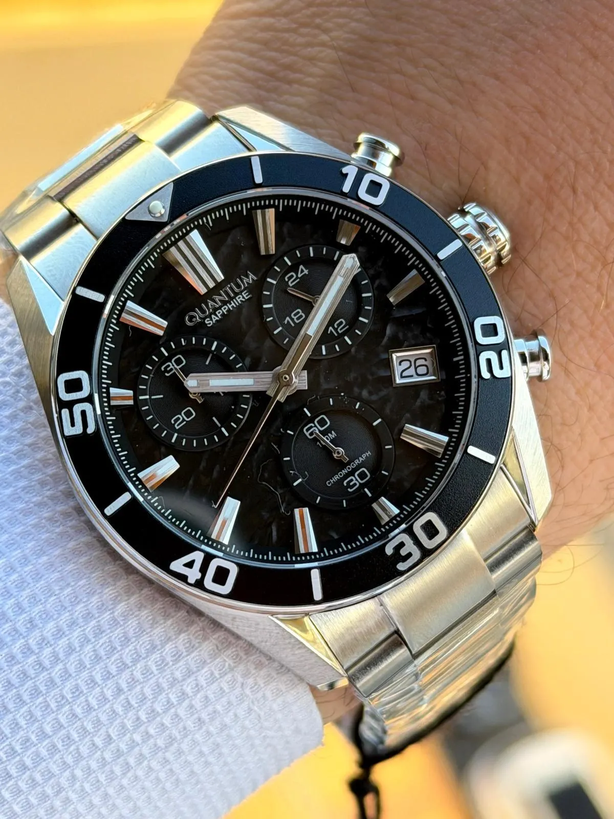 Quantum 2 Yıl Garantili 100 Mt Suya Dayanıklı+ Bileklik Hediyeli Komple Çelik Kararma Renk Atma Yapmaz Erkek Kol Saati VS.BLKT.0784