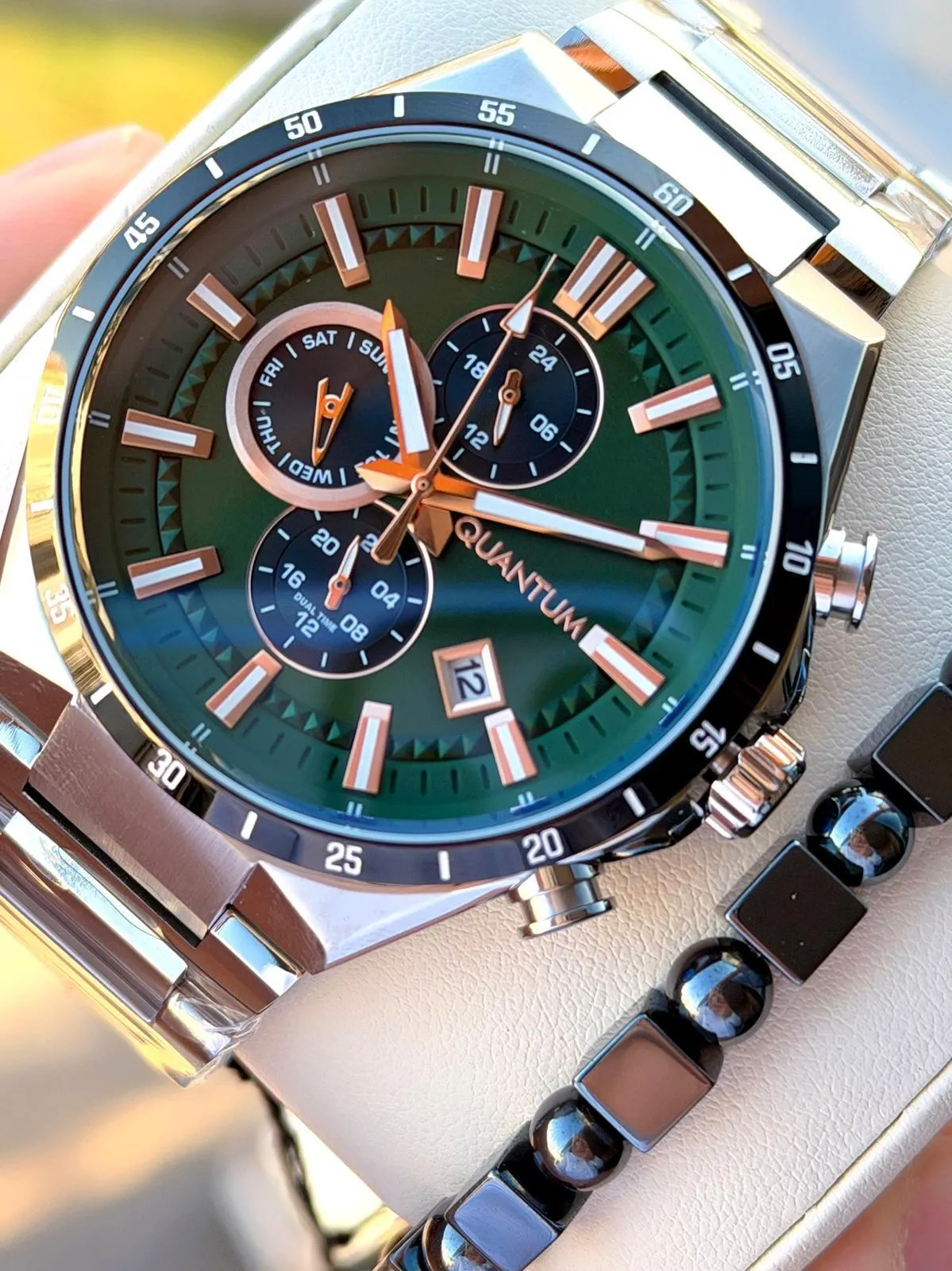 Quantum 2 Yıl Garantili 100 Mt Suya Dayanıklı+ Bileklik Hediyeli Komple Çelik Kararma Renk Atma Yapmaz Erkek Kol Saati VS.BLKT.0780