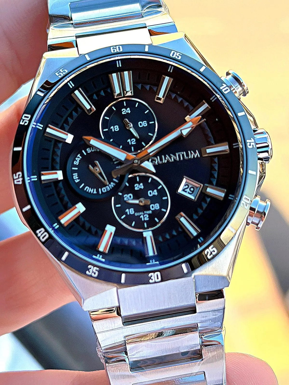 Quantum 2 Yıl Garantili 100 Mt Suya Dayanıklı+ Bileklik Hediyeli Komple Çelik Kararma Renk Atma Yapmaz Erkek Kol Saati VS.BLKT.0779