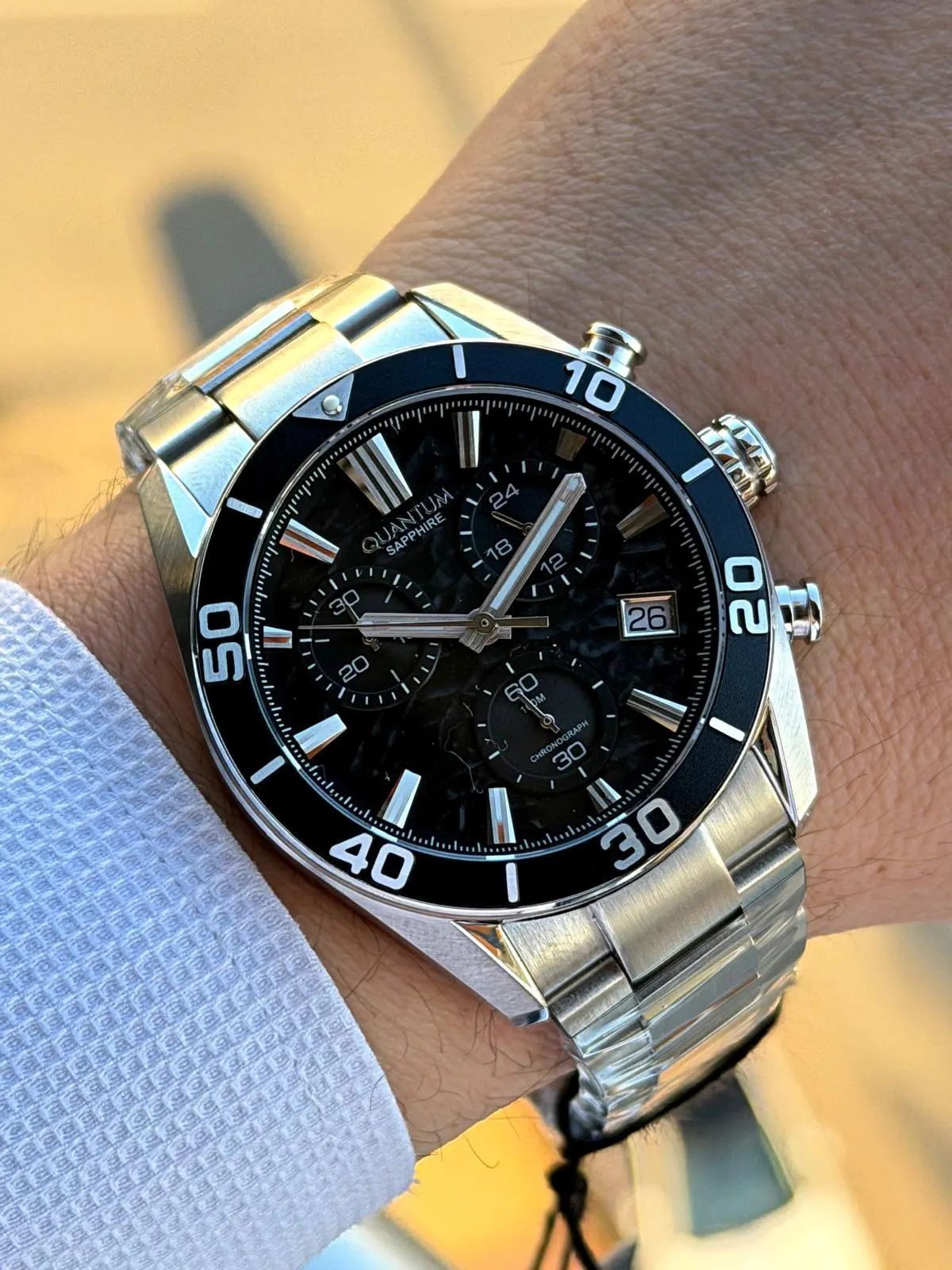 Quantum 2 Yıl Garantili 100 Mt Suya Dayanıklı+ Bileklik Hediyeli Komple Çelik Kararma Renk Atma Yapmaz Erkek Kol Saati VS.BLKT.0784