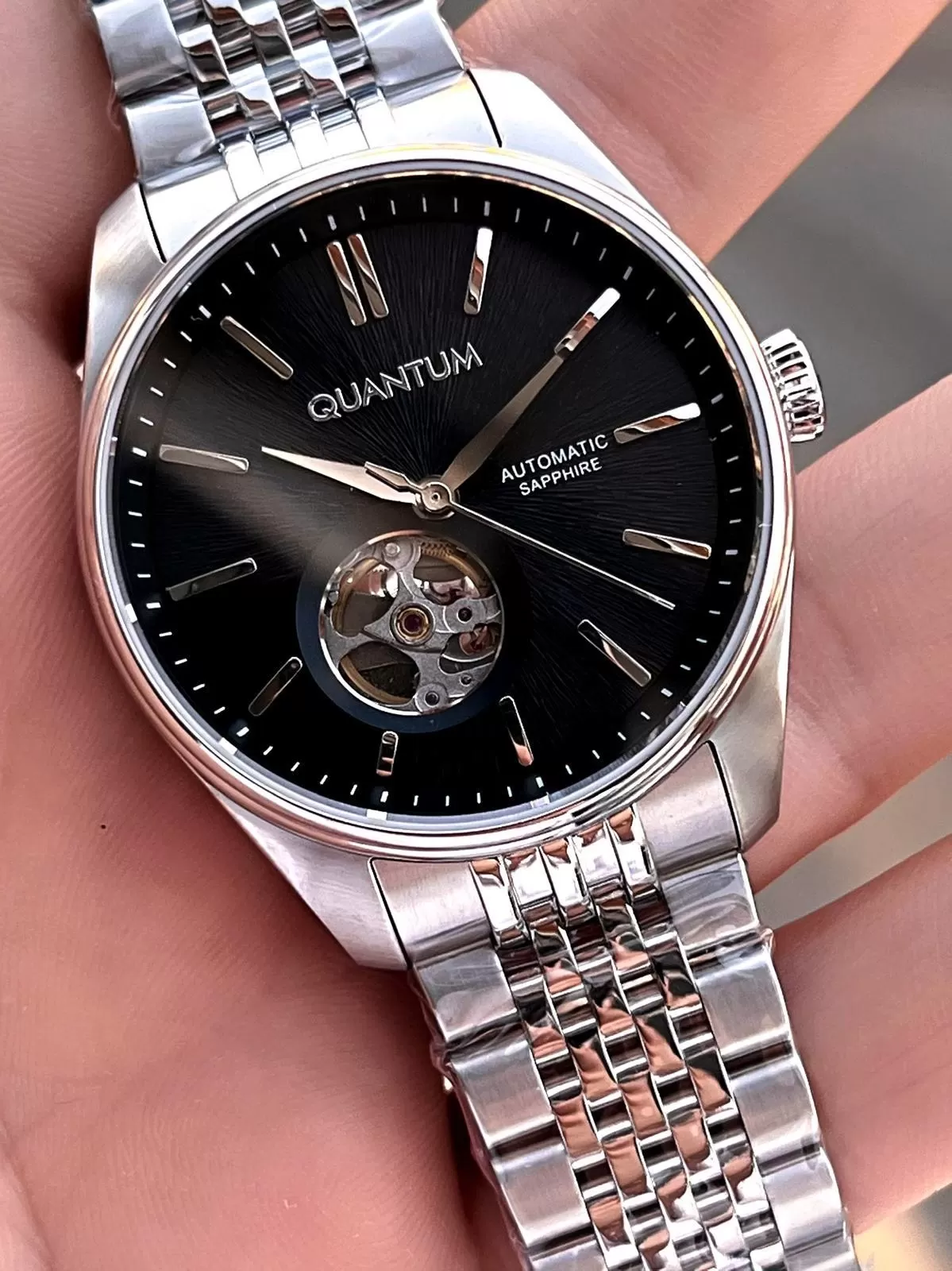 Quantum Otomatik Mekanizma Sapphire Cizilmez Cam Çelik Kordon 10 Atm Erkek Kol Saat EMG.1207.350